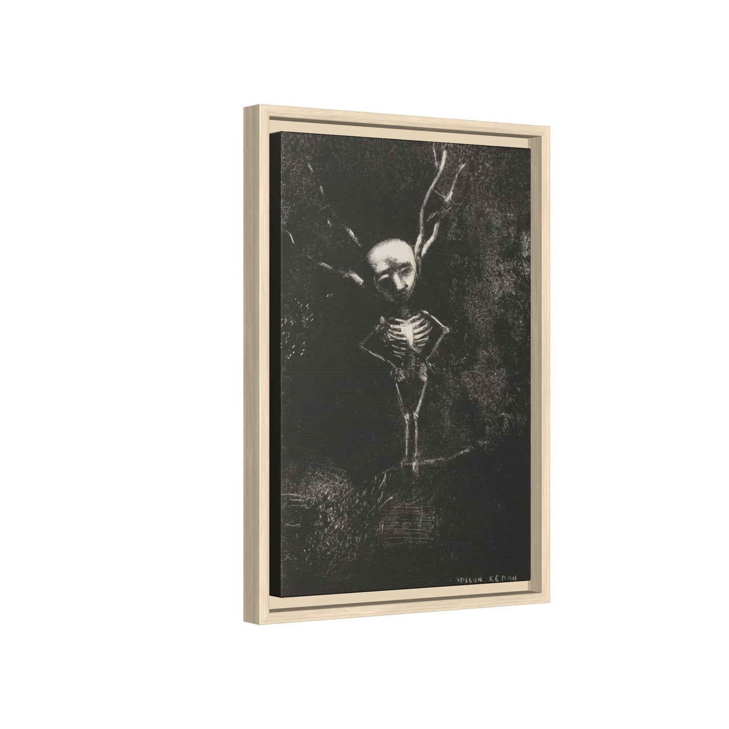 Dark Surreal Skeleton Art Print — Framed Matte Canvas