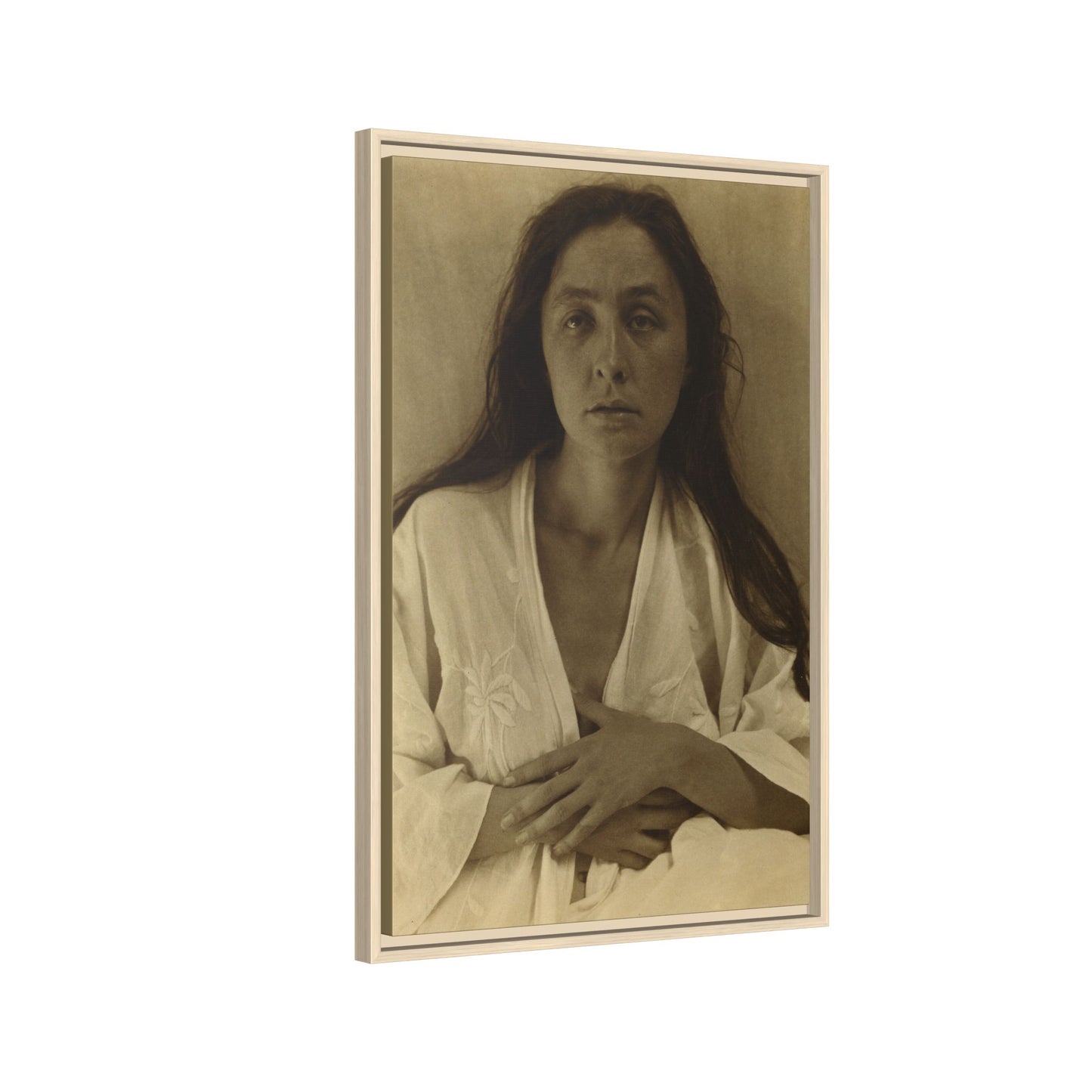 The Gaze of the Desert. Georgia O’Keeffe portrait. Matte. Framed canvas.