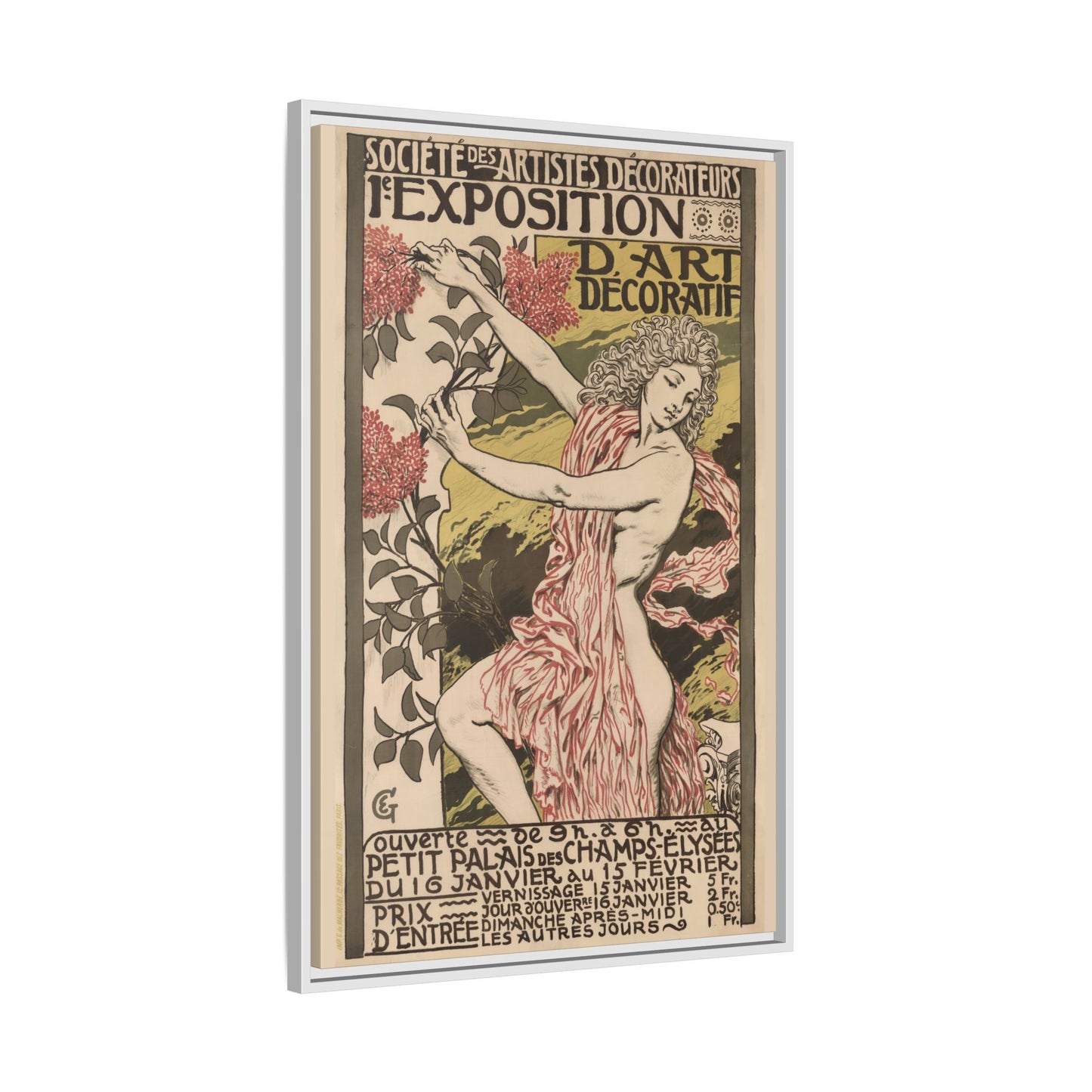 1re Exposition d’Art Décoratif Poster (Société des Artistes Décorateurs, 1912). Matte. Framed Canvas.