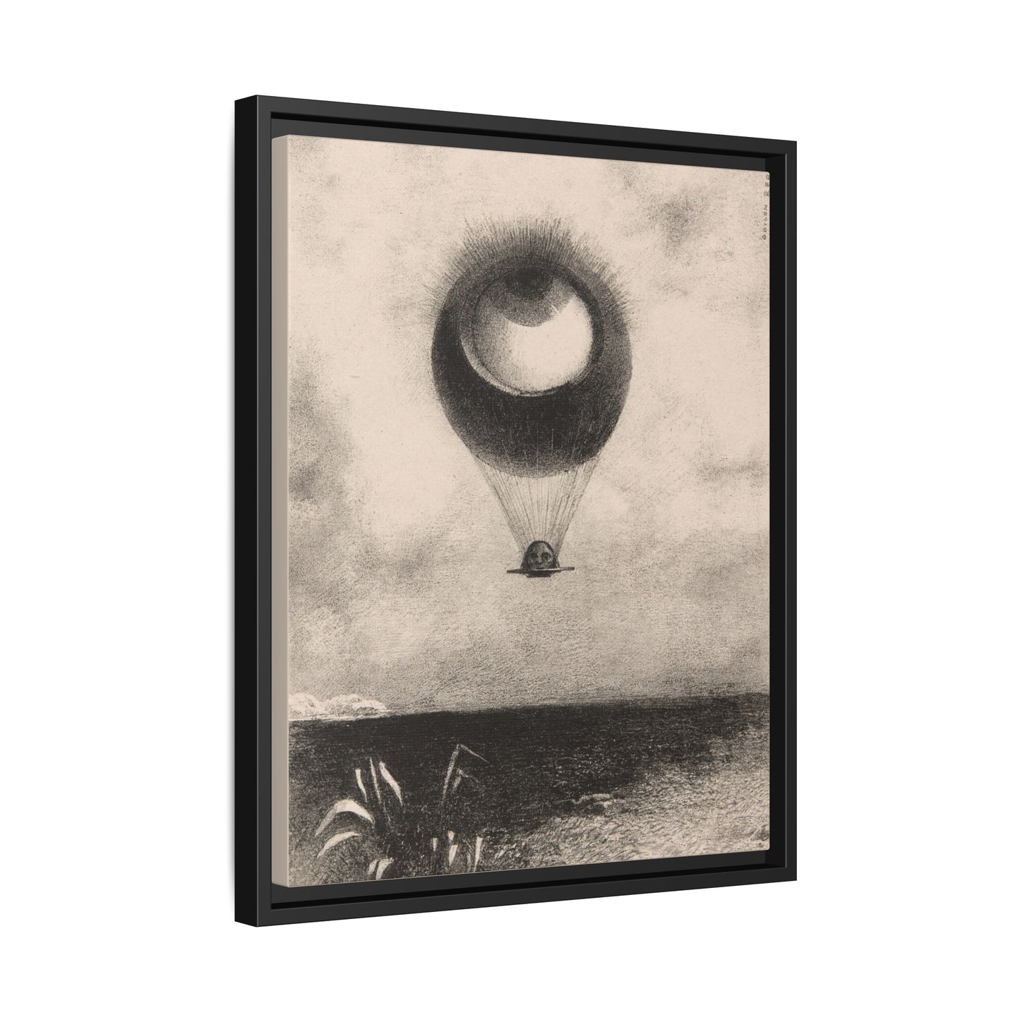 The Eye, Like a Strange Balloon Moves Towards Infinity – Odilon Redon, Paris. Matte. Framed canvas.