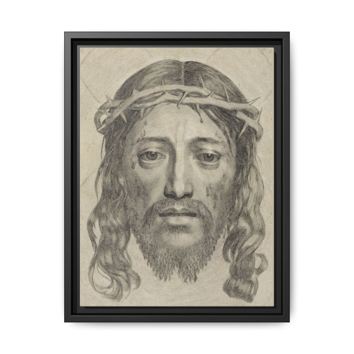 The Sudarium of Saint Veronica – Antique Engraving. Matte. Framed canvas.