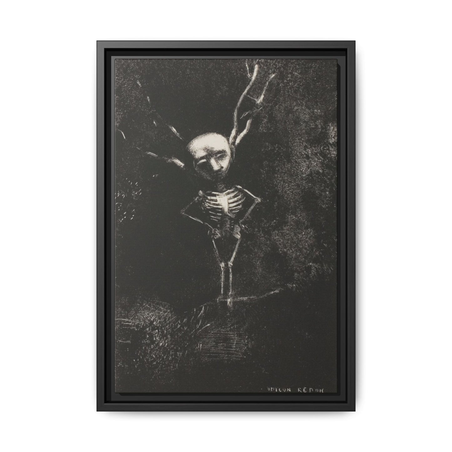Dark Surreal Skeleton Art Print — Framed Matte Canvas