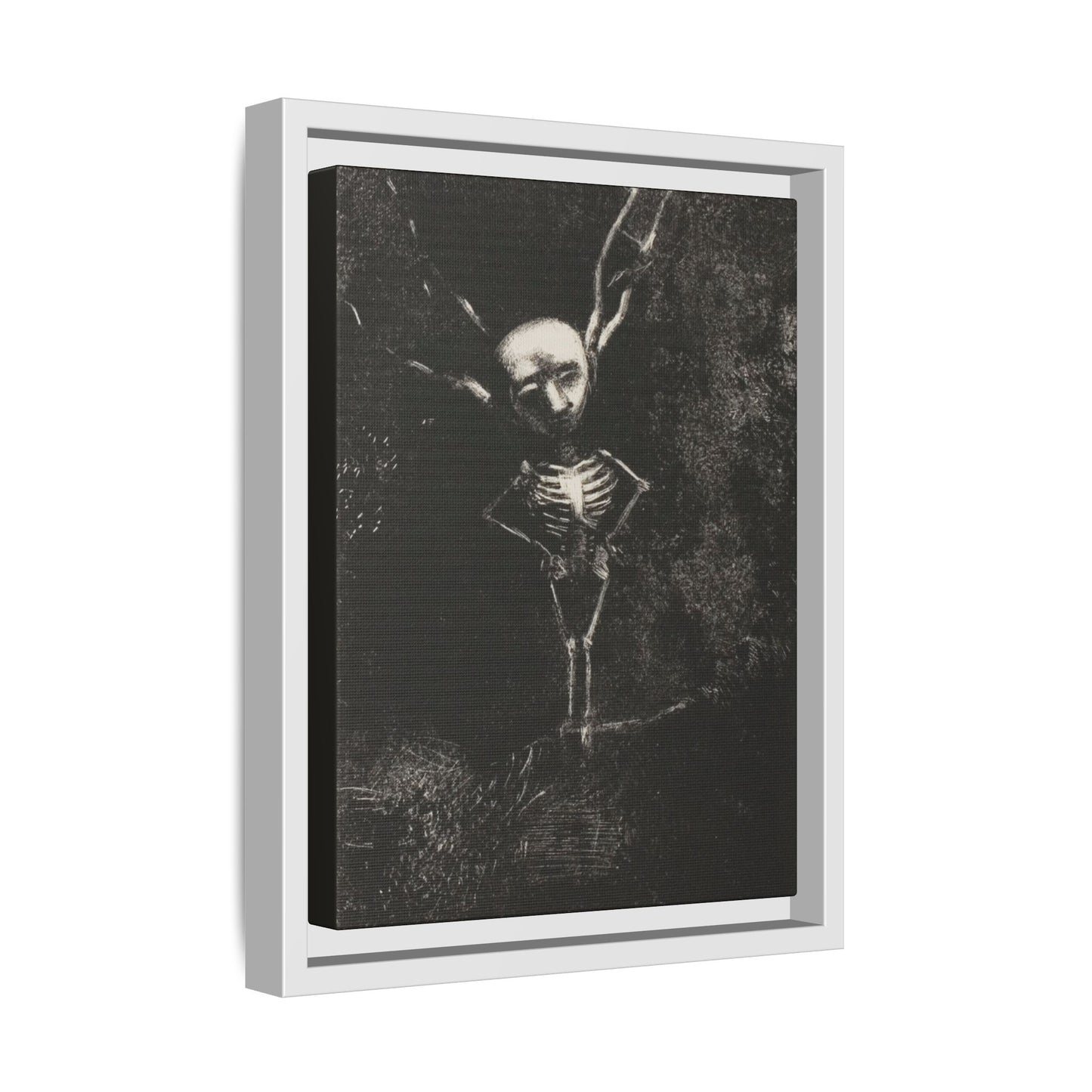Dark Surreal Skeleton Art Print — Framed Matte Canvas