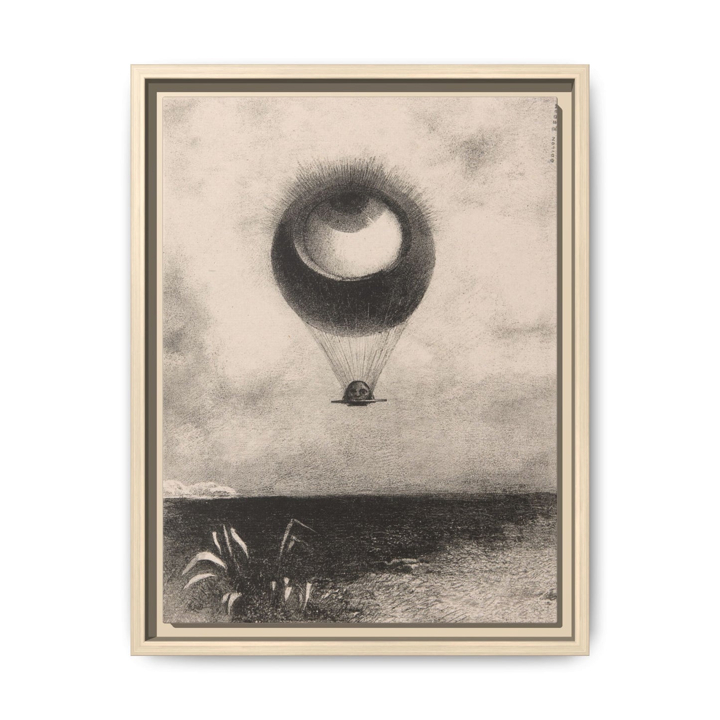 The Eye, Like a Strange Balloon Moves Towards Infinity – Odilon Redon, Paris. Matte. Framed canvas.