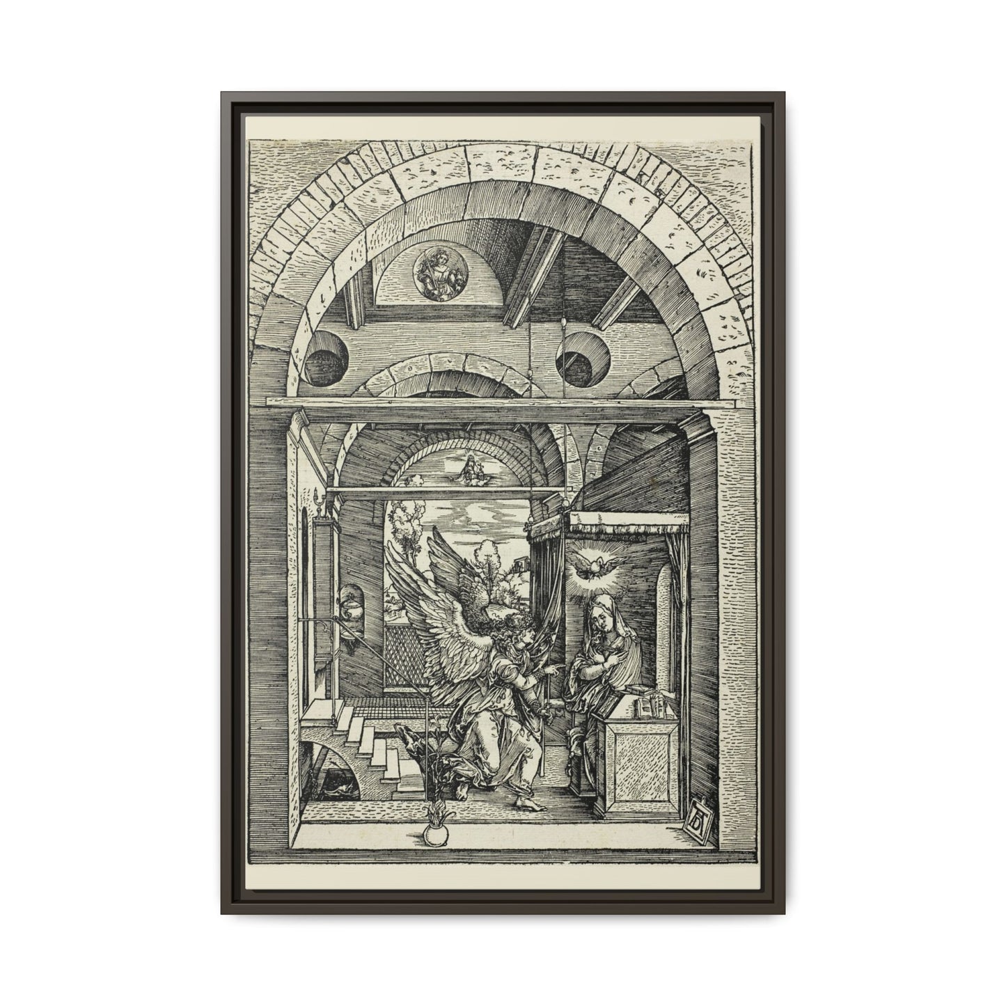 The Annunciation – From The Life of the Virgin. Matte. Renaissance. Framed canvas.