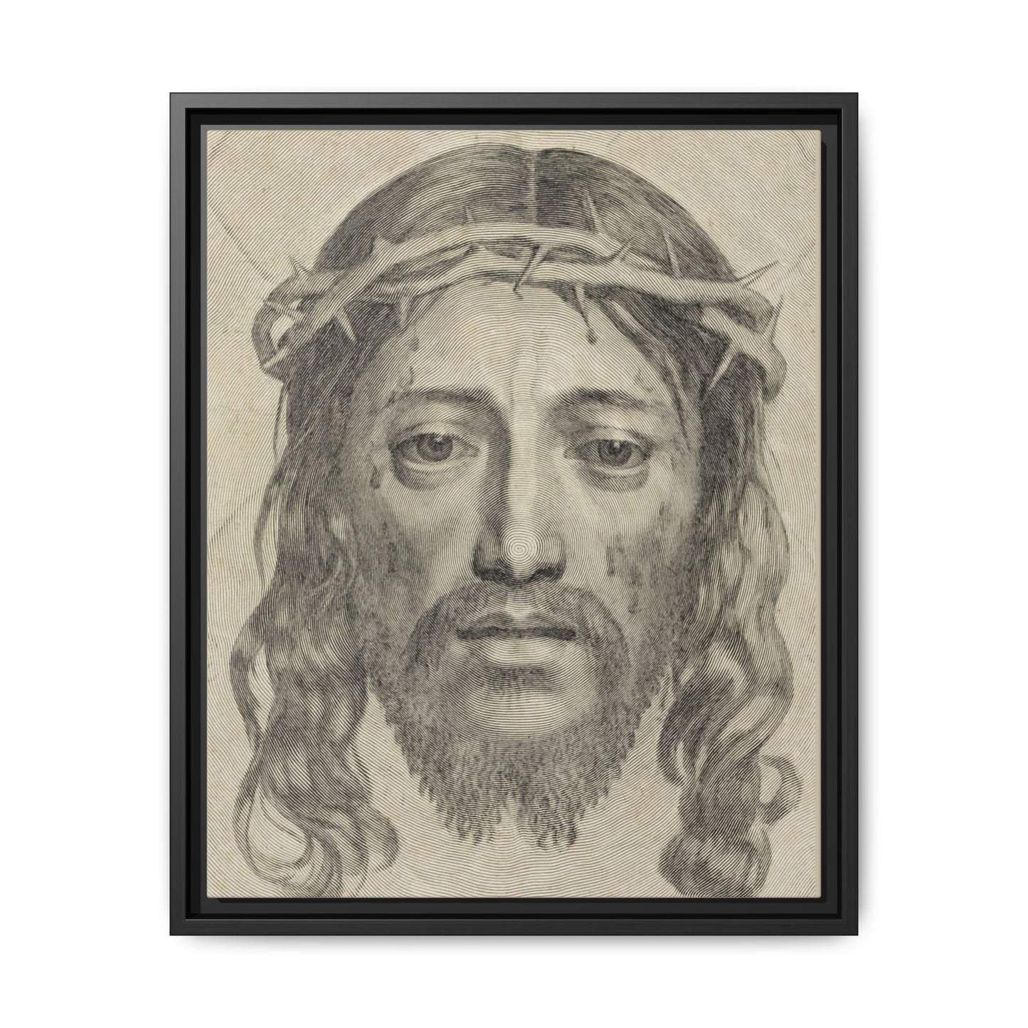 The Sudarium of Saint Veronica – Antique Engraving. Matte. Framed canvas.