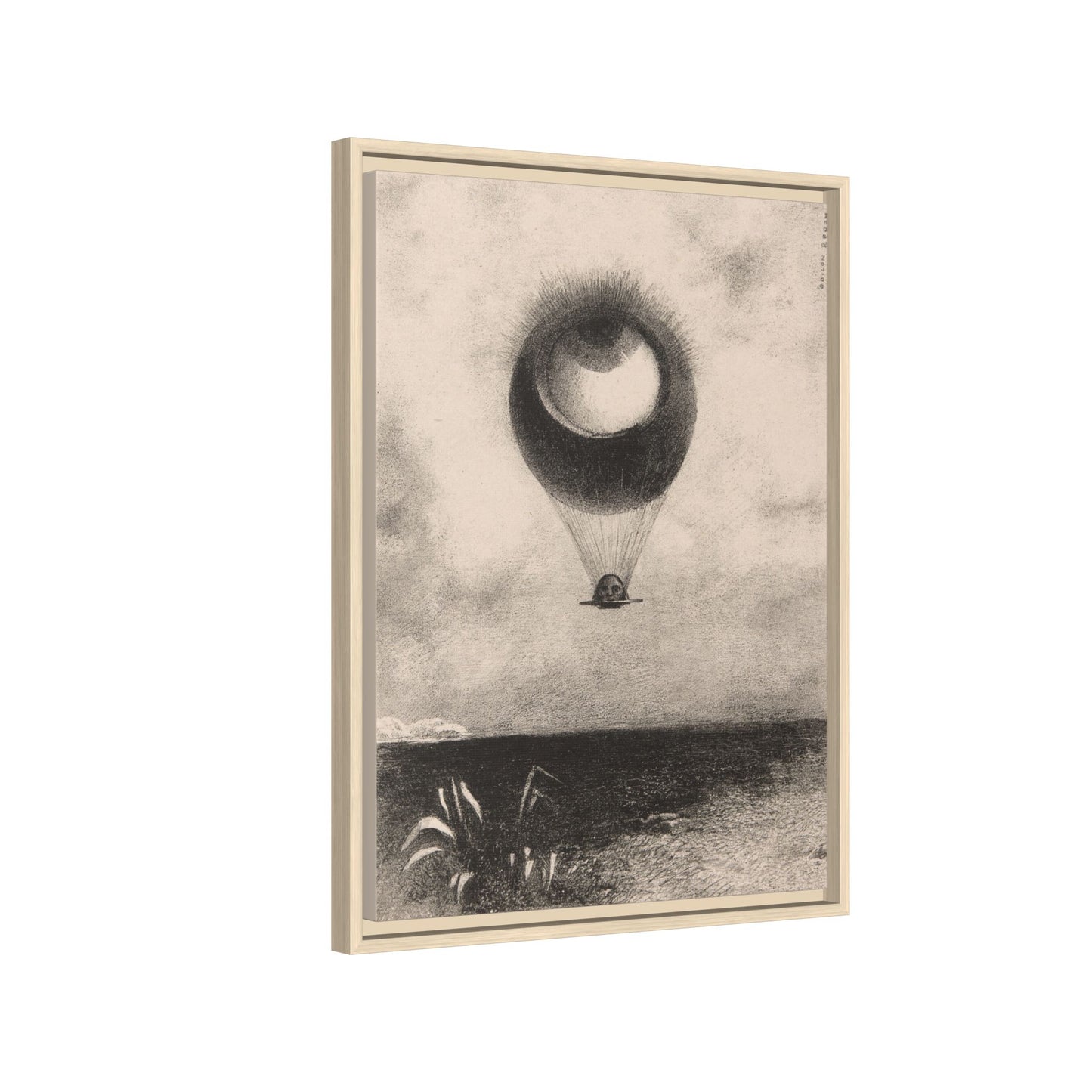The Eye, Like a Strange Balloon Moves Towards Infinity – Odilon Redon, Paris. Matte. Framed canvas.