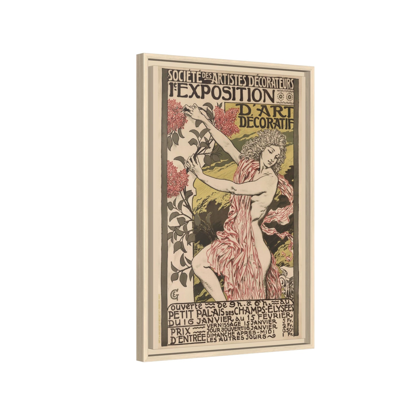 1re Exposition d’Art Décoratif Poster (Société des Artistes Décorateurs, 1912). Matte. Framed Canvas.