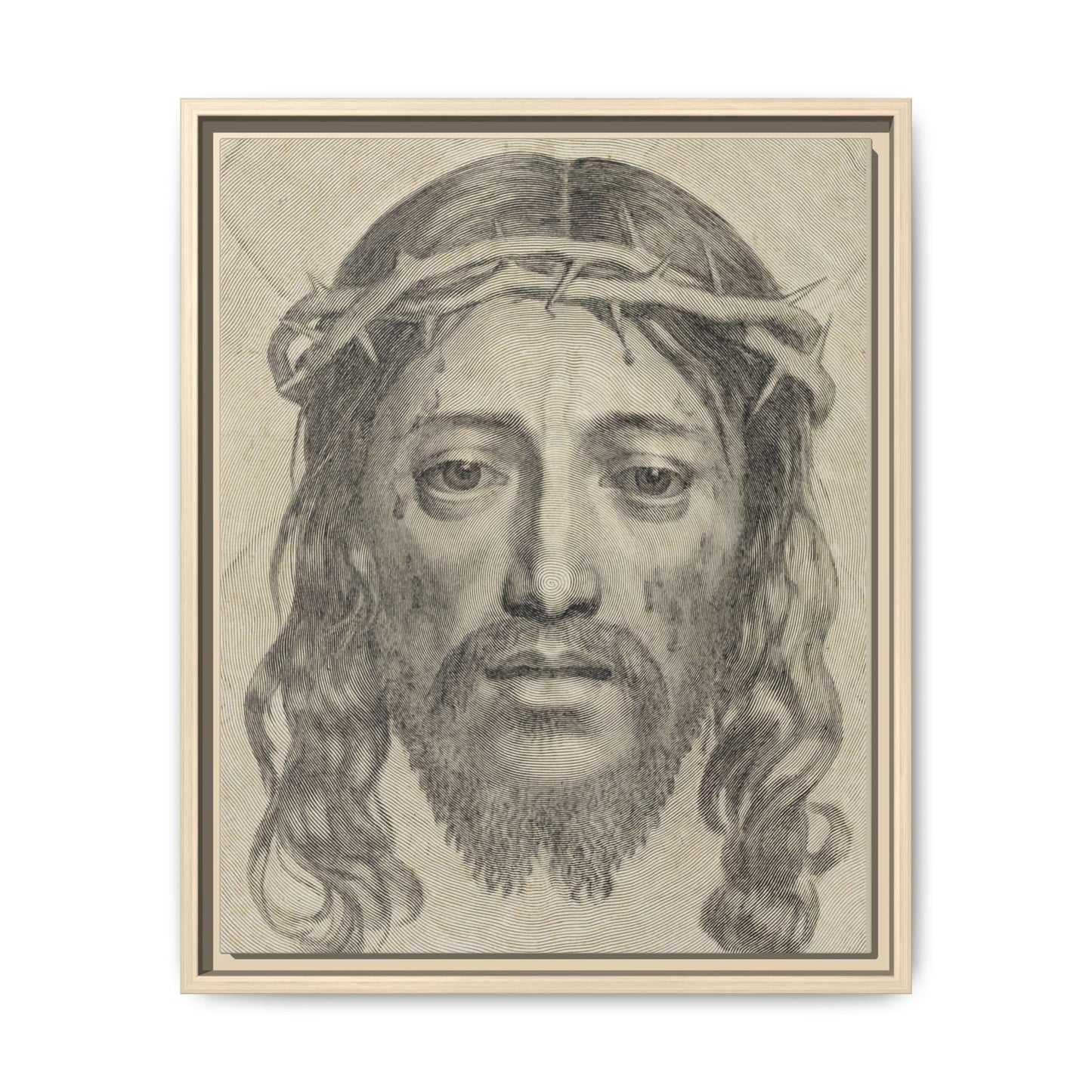The Sudarium of Saint Veronica – Antique Engraving. Matte. Framed canvas.