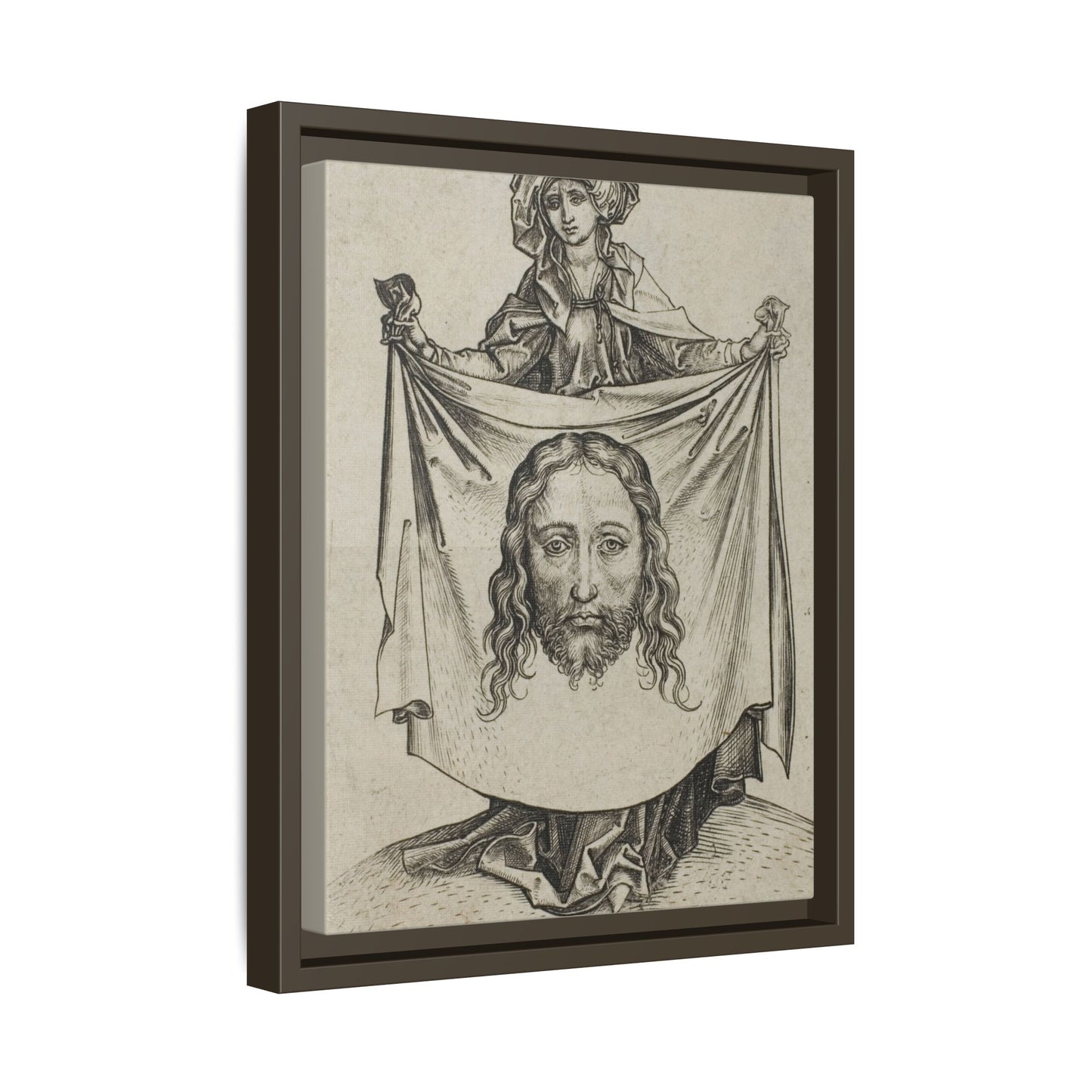 St. Veronica – Renaissance Engraving. The Holy Face. Matte. Framed canvas.