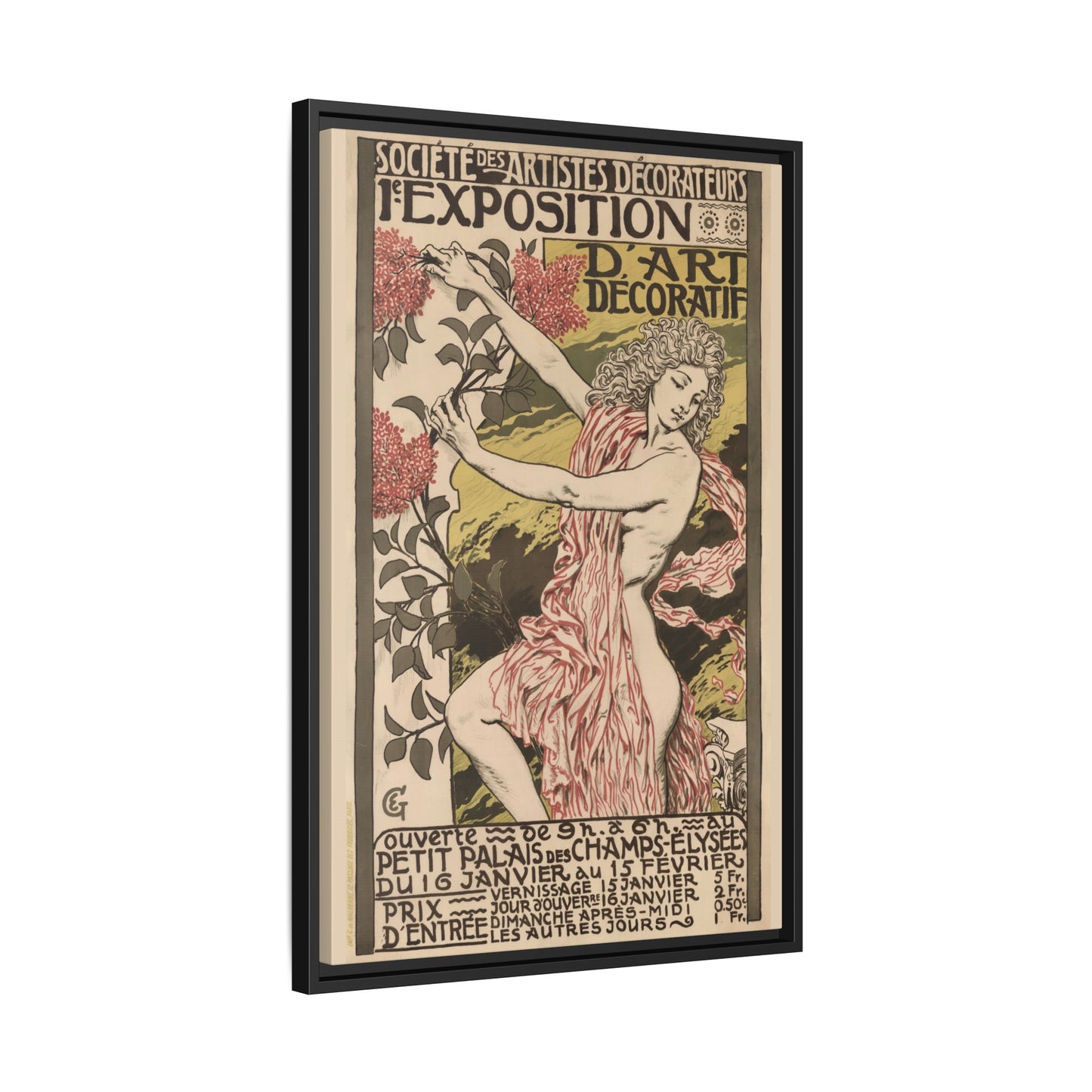 1re Exposition d’Art Décoratif Poster (Société des Artistes Décorateurs, 1912). Matte. Framed Canvas.