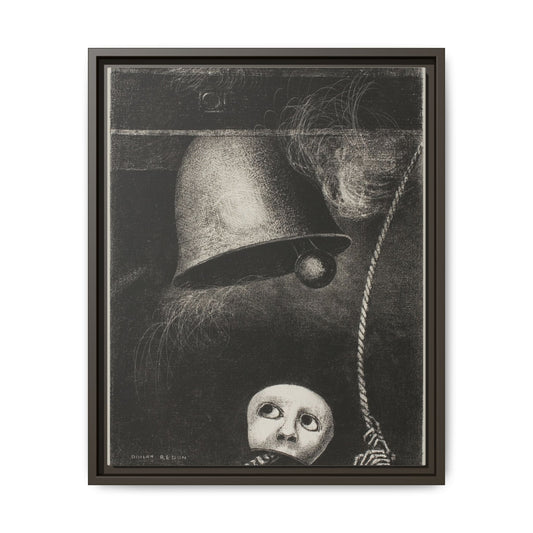 A Mask Sounds the Funeral Knell: Plate Three from In Dreams. Odilon Redon, Paris. Matte. Framed canvas.