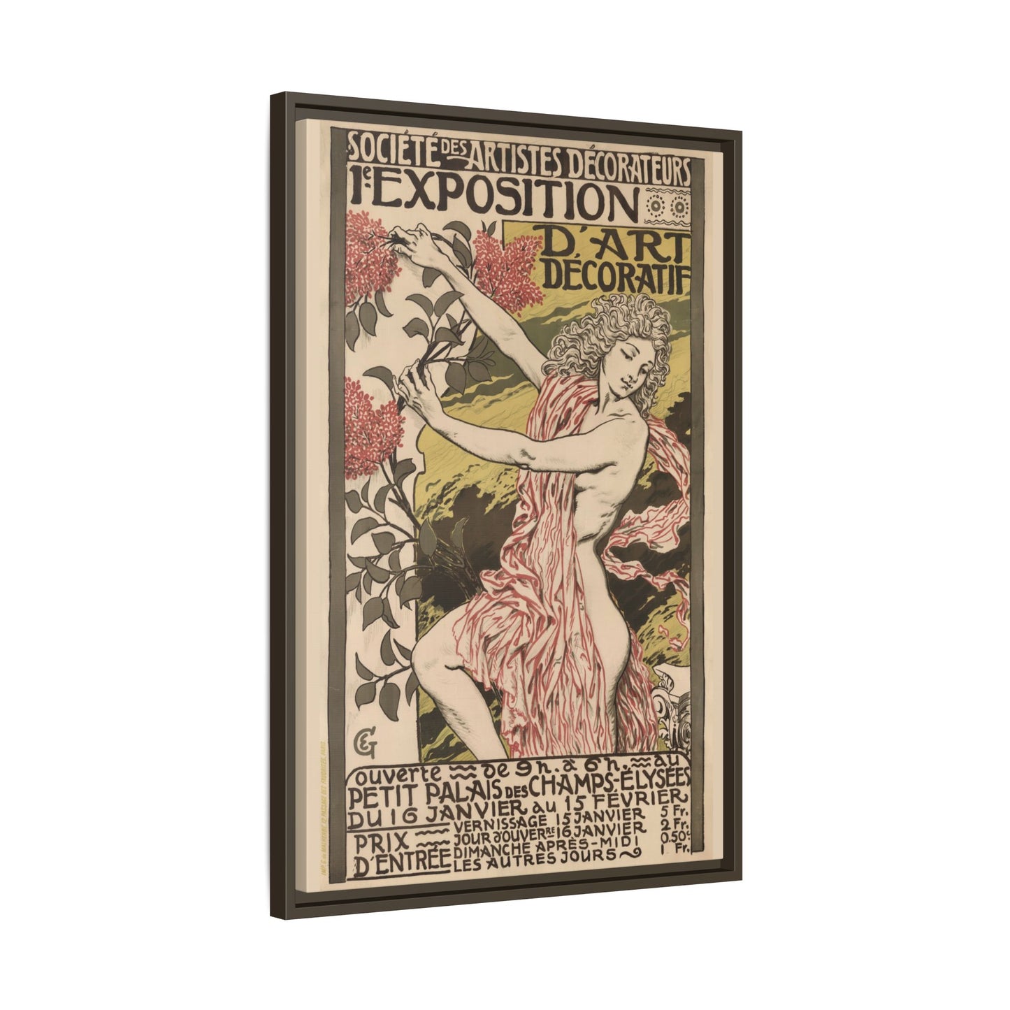 1re Exposition d’Art Décoratif Poster (Société des Artistes Décorateurs, 1912). Matte. Framed Canvas.