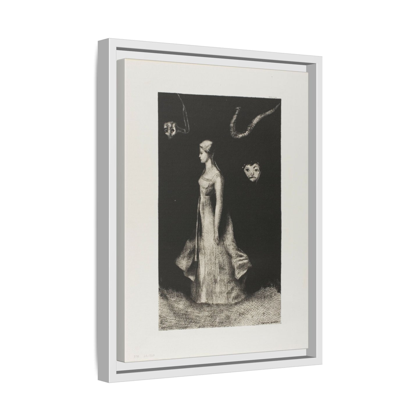 Obsession. Odilon Redon, Paris. 1890. Matte. Framed Canvas.