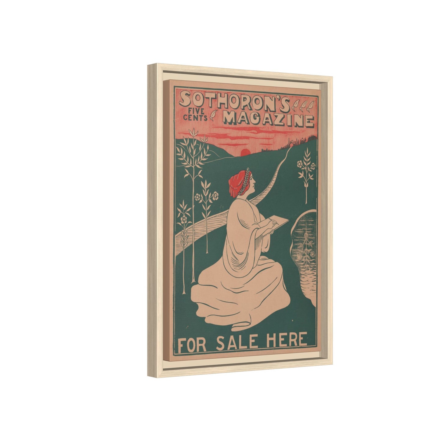 Sothoron’s Five Cents Magazine, For Sale Here (c. 1915). Matte. Framed Canvas.