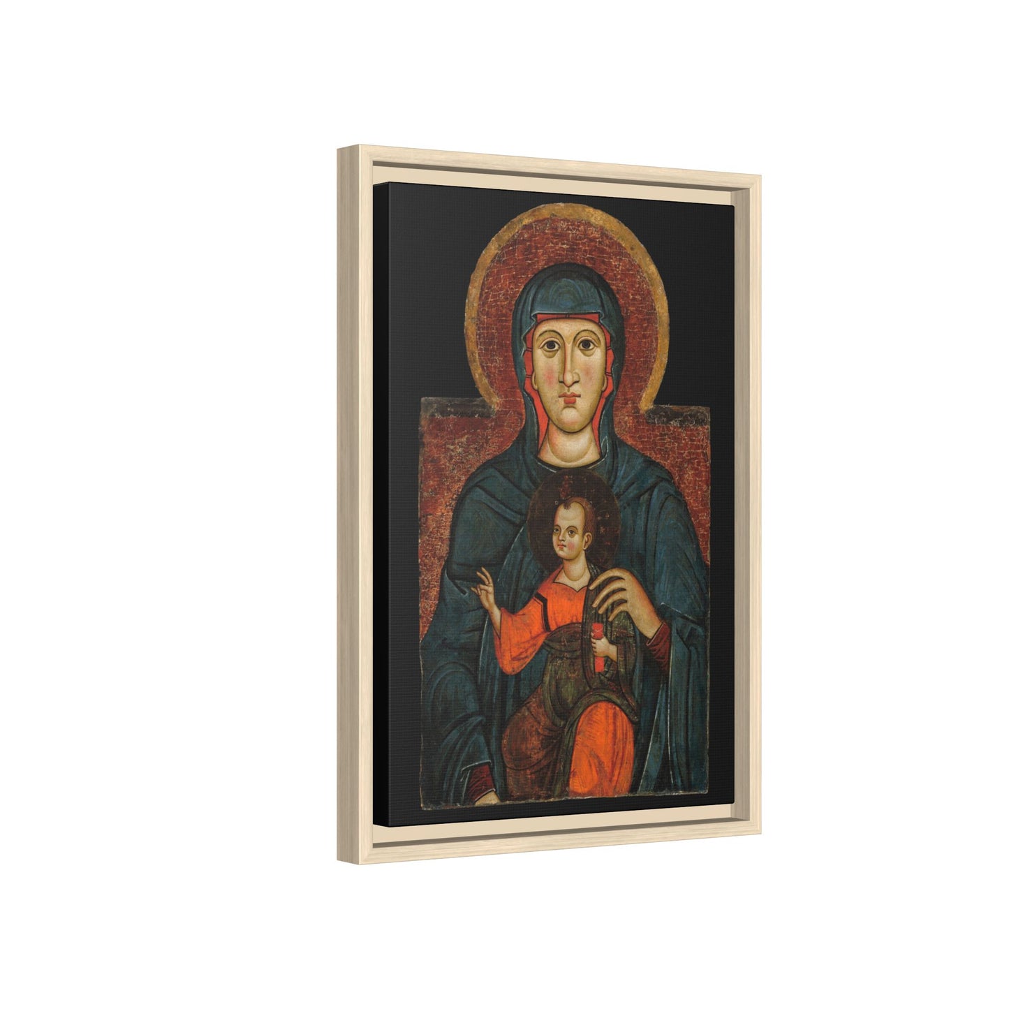 Virgin and Child – Byzantine Icon. The Eternal Child. Matte. Framed canvas.