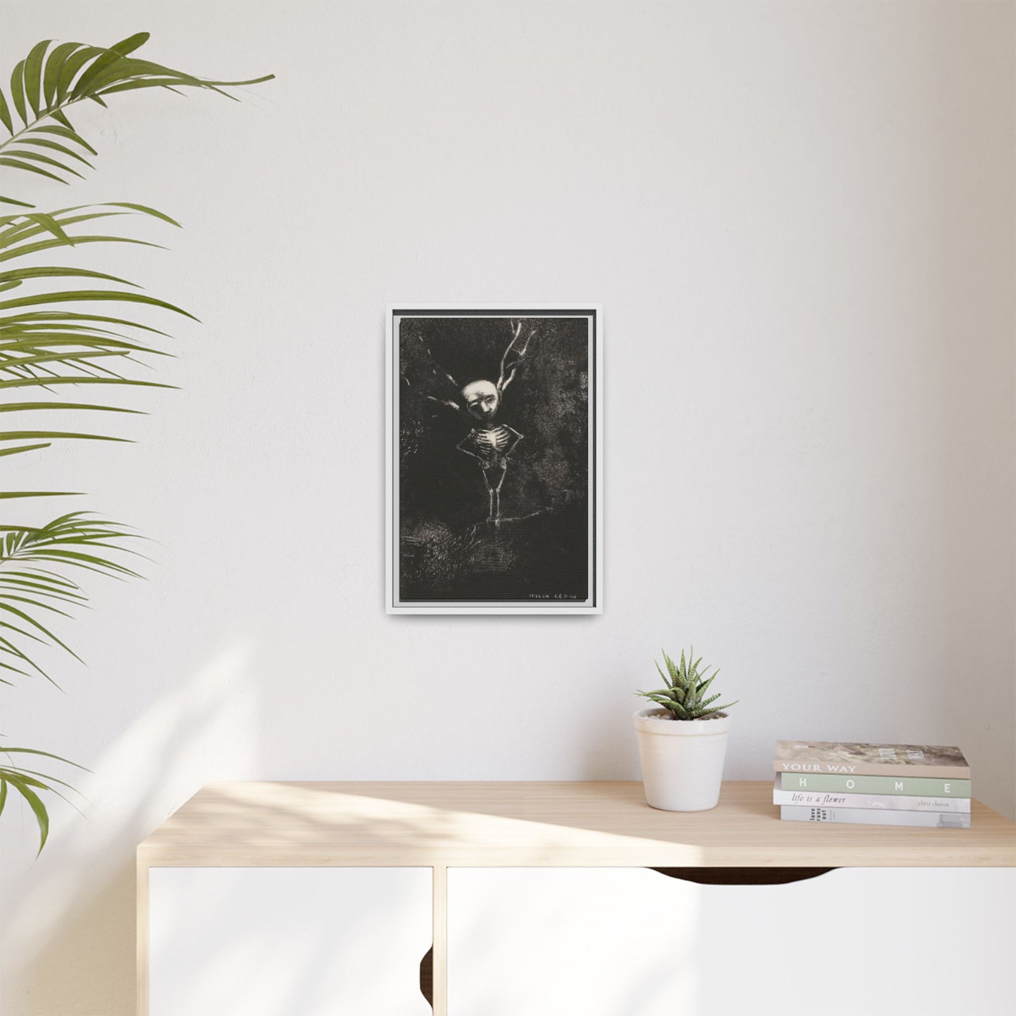 Dark Surreal Skeleton Art Print — Framed Matte Canvas