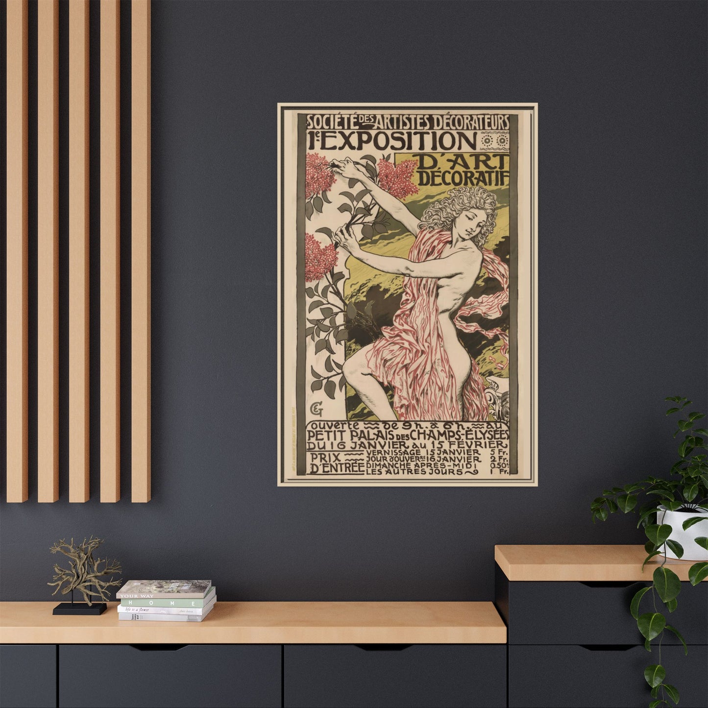 1re Exposition d’Art Décoratif Poster (Société des Artistes Décorateurs, 1912). Matte. Framed Canvas.