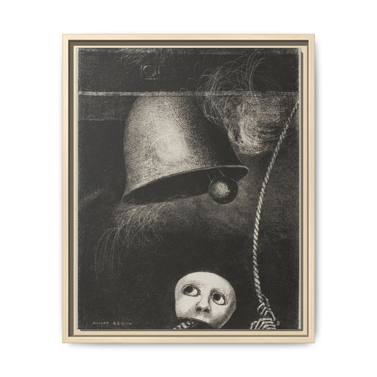 A Mask Sounds the Funeral Knell: Plate Three from In Dreams. Odilon Redon, Paris. Matte. Framed canvas.