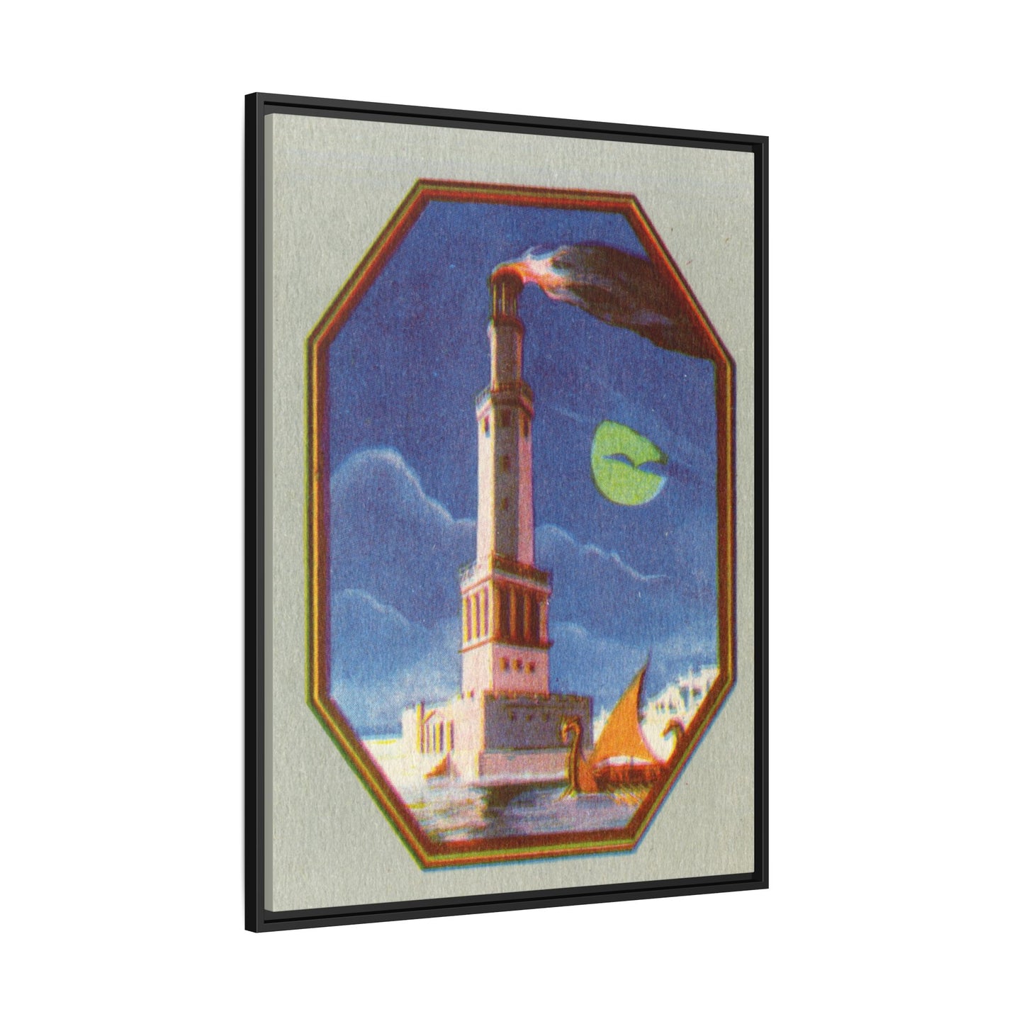 Le Phare d’Alexandrie – The Lighthouse of Alexandria. Matte. Framed canvas.