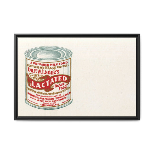Vintage Lactated Milk Canvass Framed Print