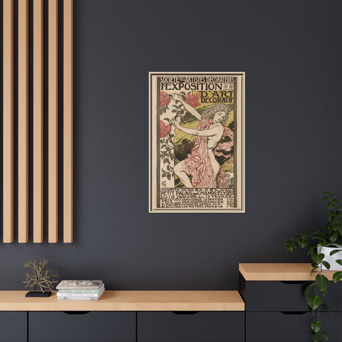 1re Exposition d’Art Décoratif Poster (Société des Artistes Décorateurs, 1912). Matte. Framed Canvas.