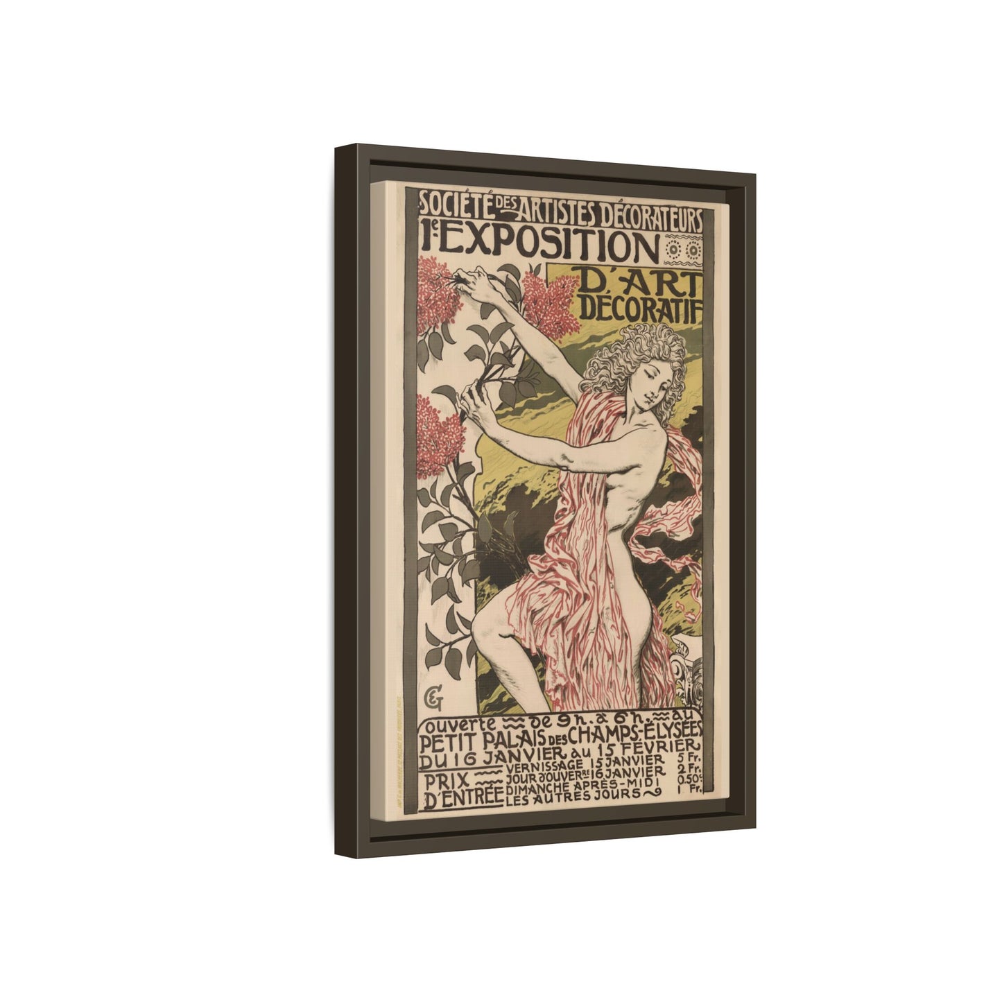 1re Exposition d’Art Décoratif Poster (Société des Artistes Décorateurs, 1912). Matte. Framed Canvas.
