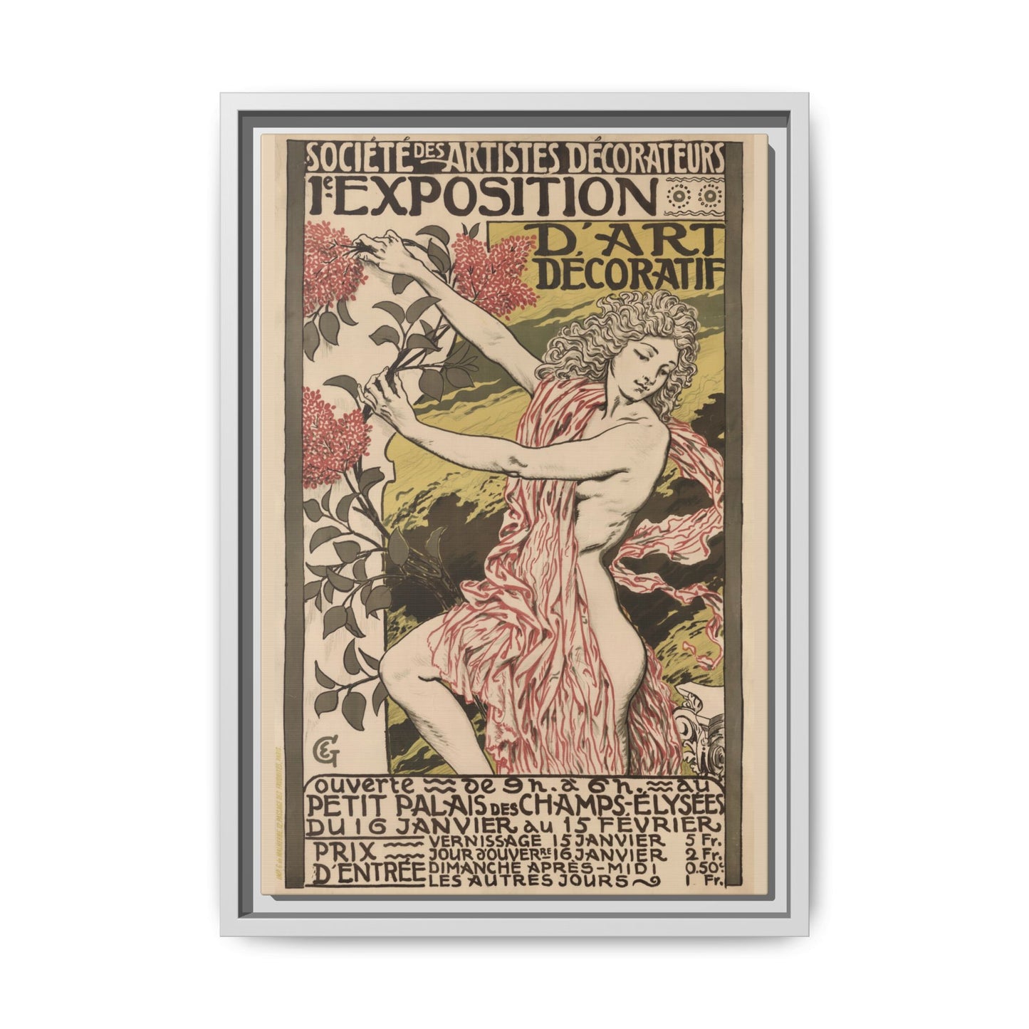 1re Exposition d’Art Décoratif Poster (Société des Artistes Décorateurs, 1912). Matte. Framed Canvas.