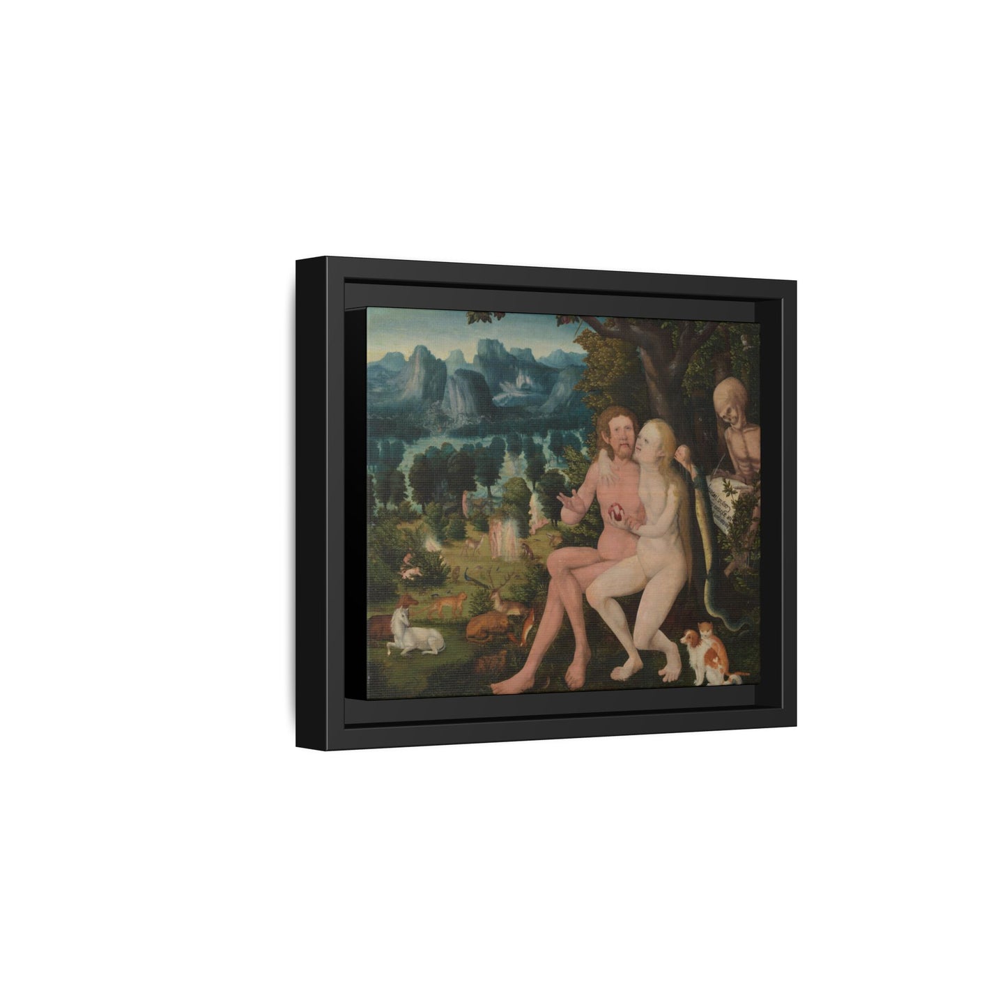 The Fall of Man with Scenes of the Creation – Renaissance Painting. Matte. Framed canvas.