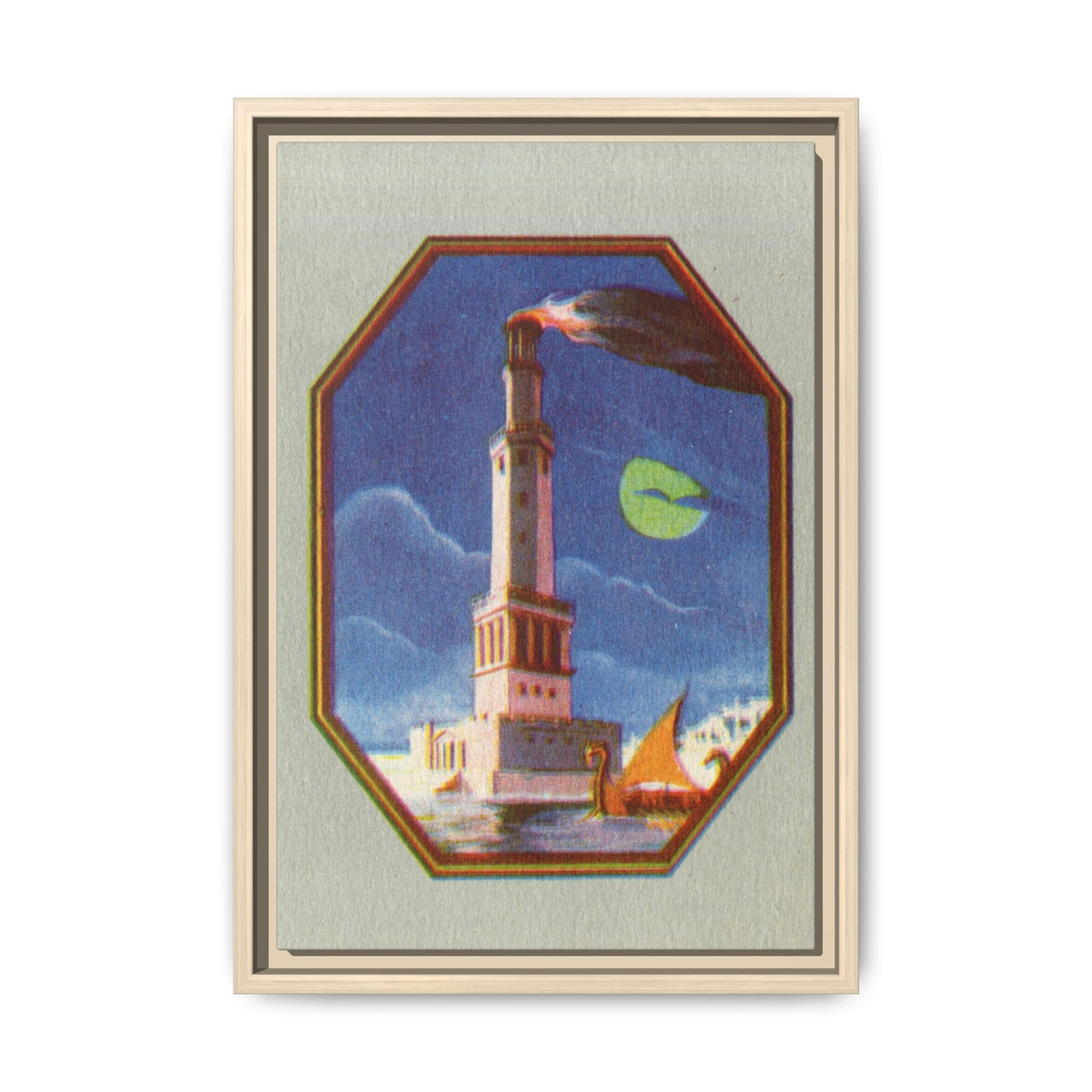 Le Phare d’Alexandrie – The Lighthouse of Alexandria. Matte. Framed canvas.
