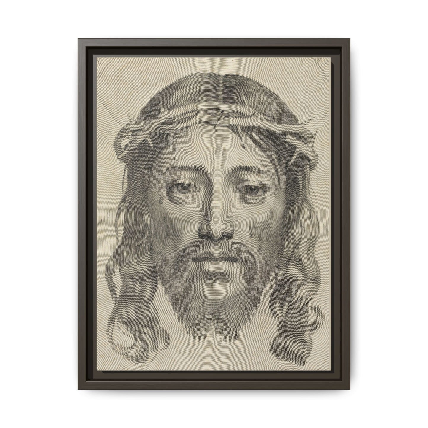 The Sudarium of Saint Veronica – Antique Engraving. Matte. Framed canvas.