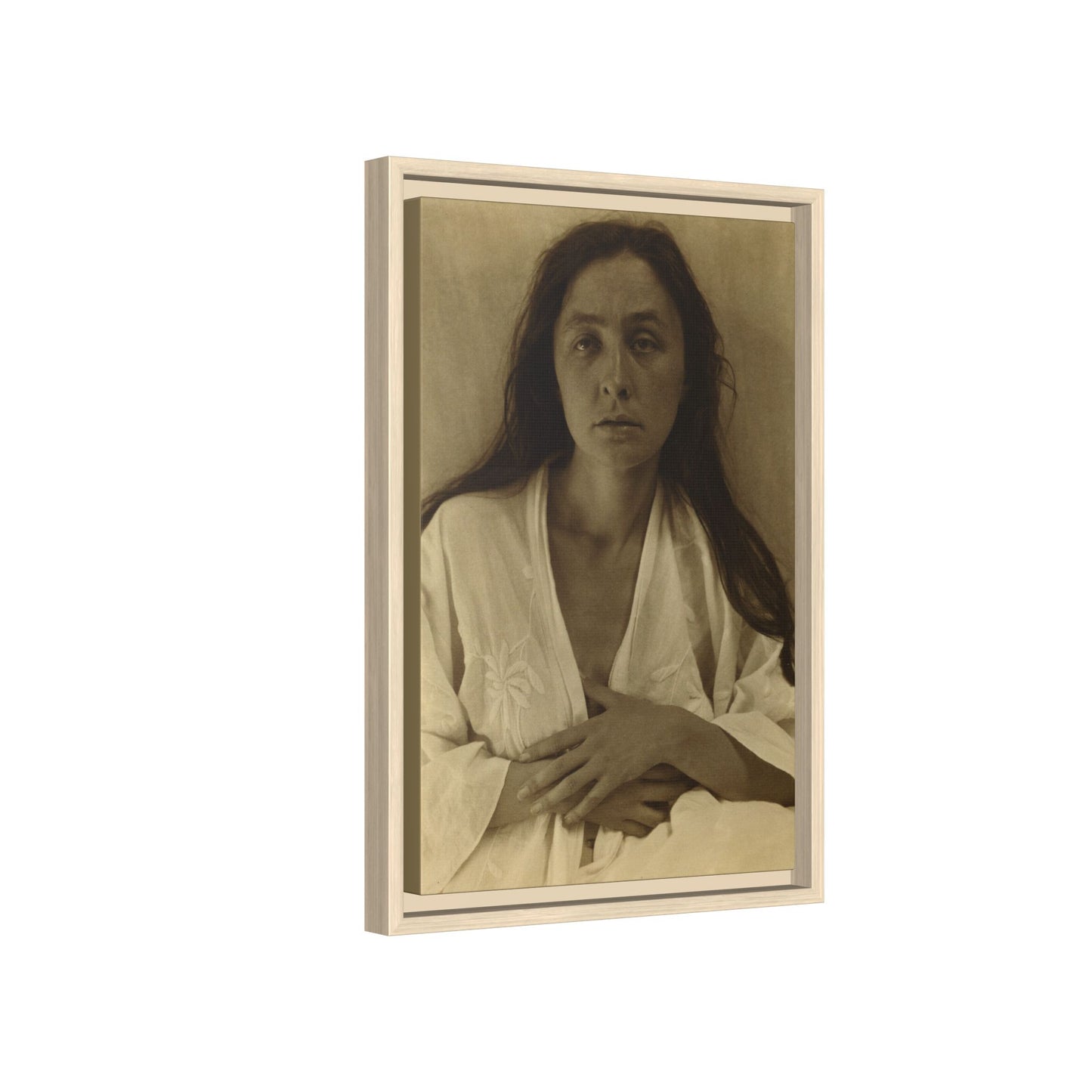 The Gaze of the Desert. Georgia O’Keeffe portrait. Matte. Framed canvas.