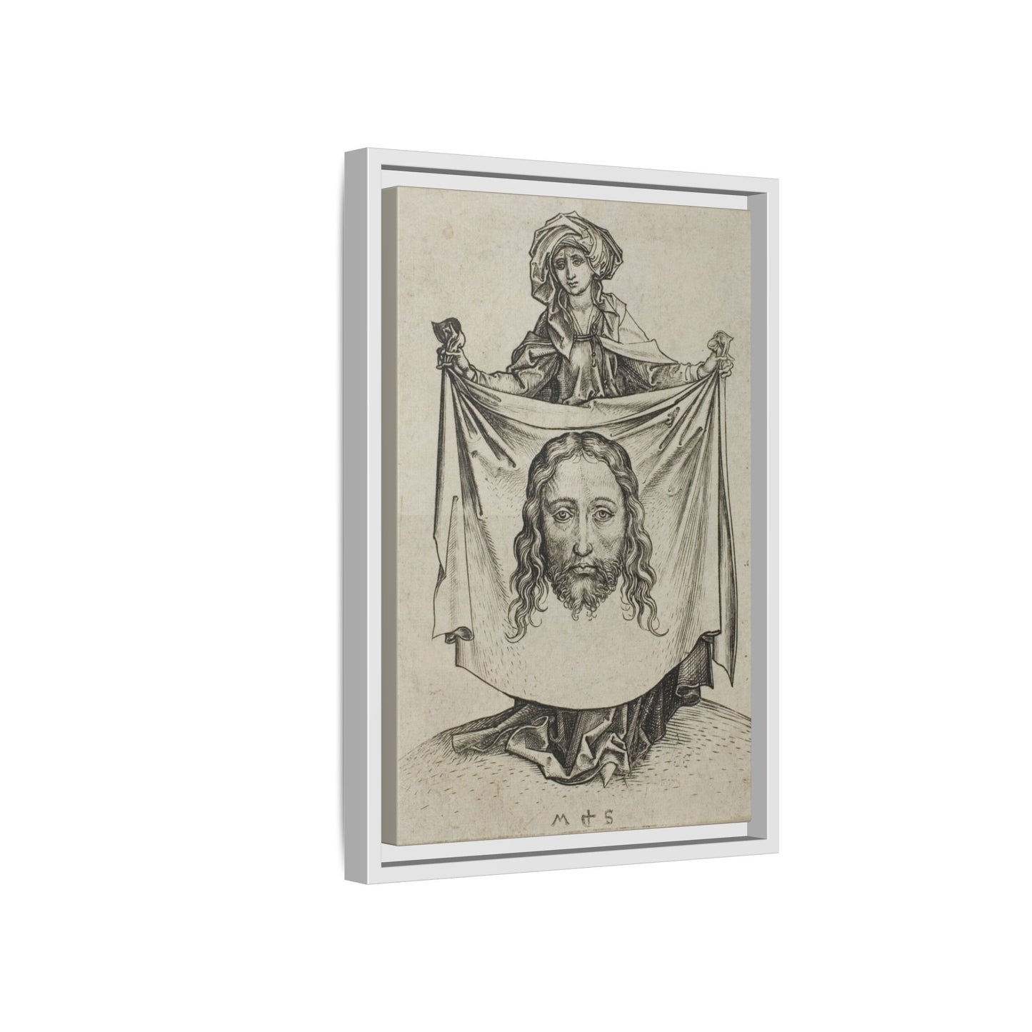 St. Veronica – Renaissance Engraving. The Holy Face. Matte. Framed canvas.