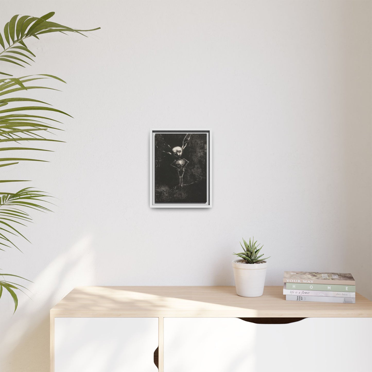 Dark Surreal Skeleton Art Print — Framed Matte Canvas
