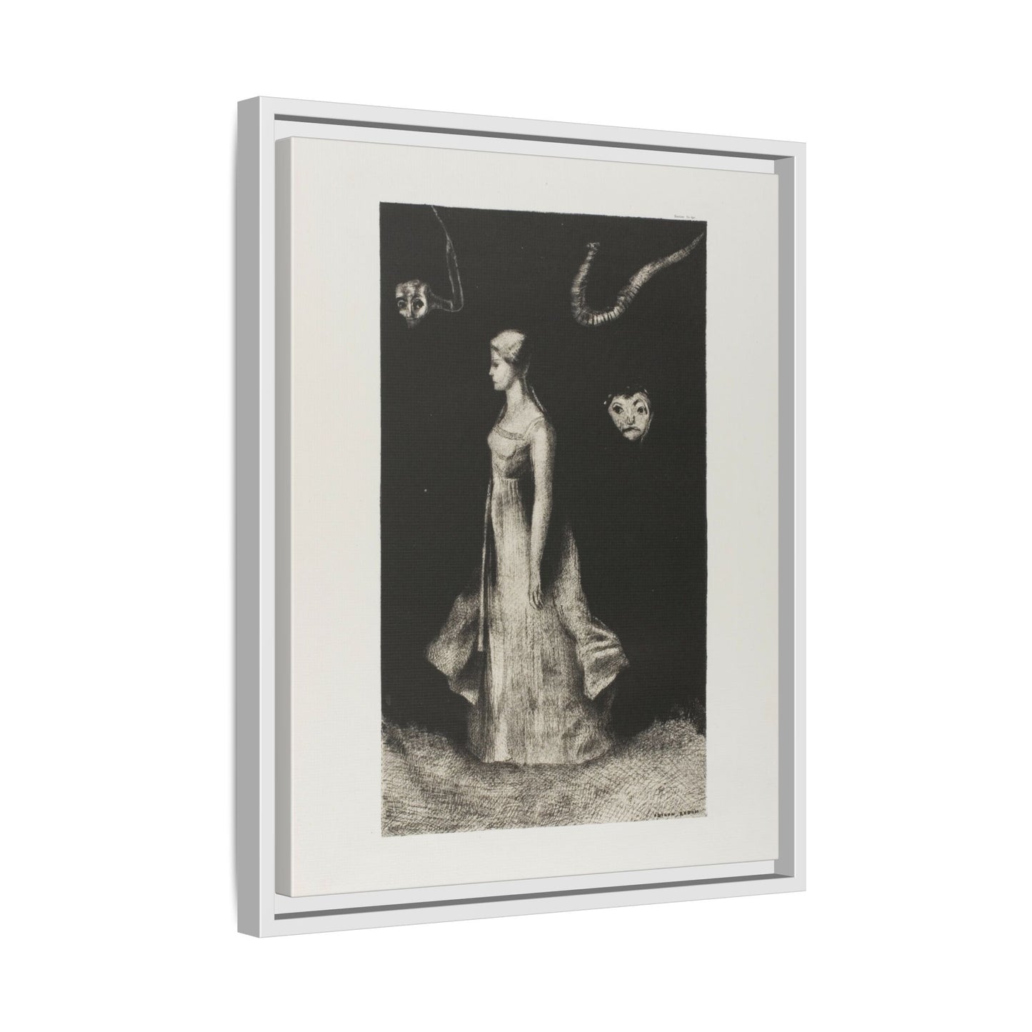 Obsession. Odilon Redon, Paris. 1890. Matte. Framed Canvas.
