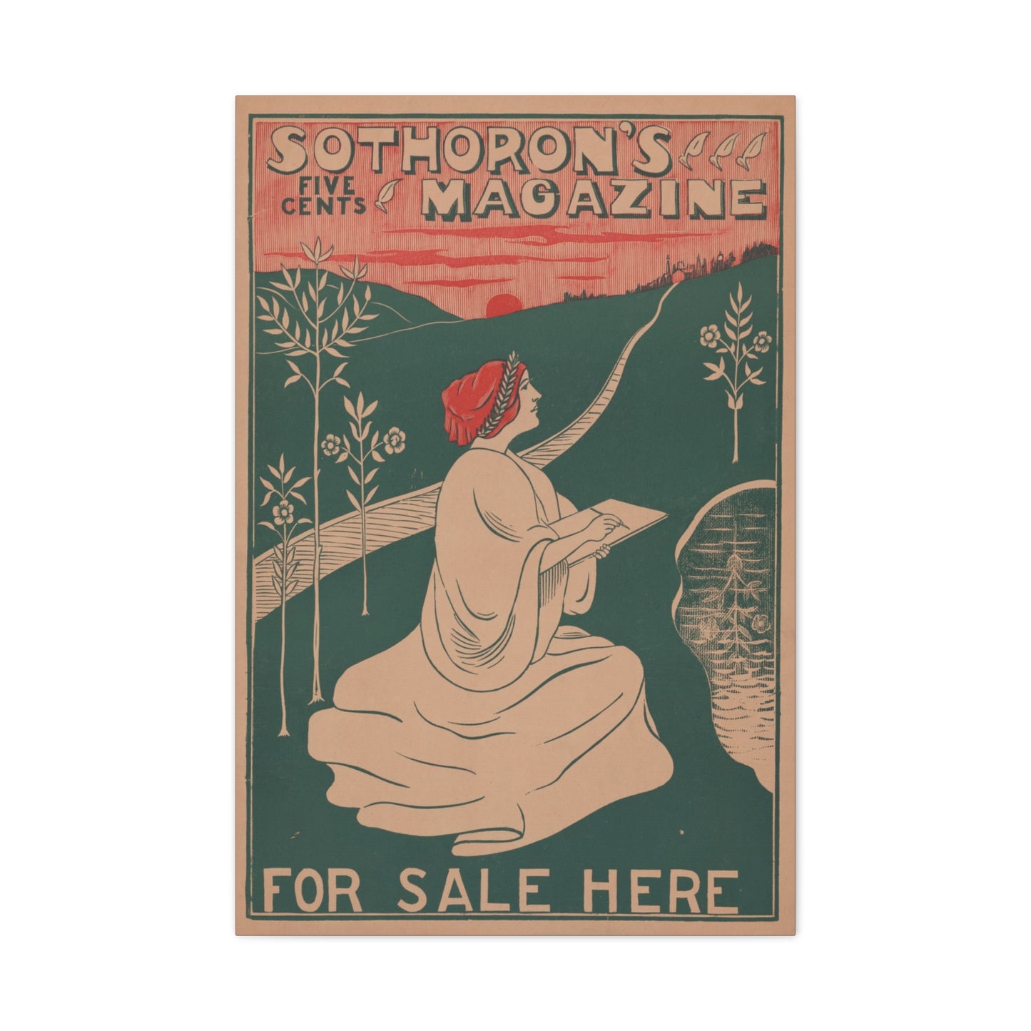 Sothoron’s Five Cents Magazine, For Sale Here (c. 1915). Matte Canvas.