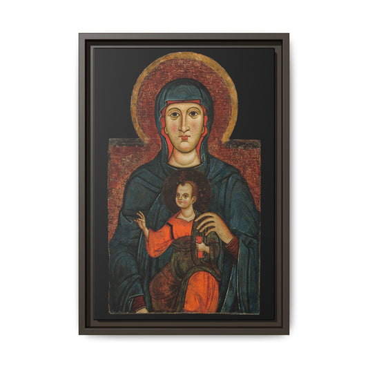 Virgin and Child – Byzantine Icon. The Eternal Child. Matte. Framed canvas.