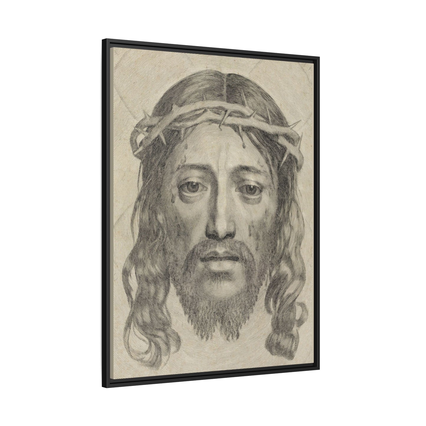 The Sudarium of Saint Veronica – Antique Engraving. Matte. Framed canvas.