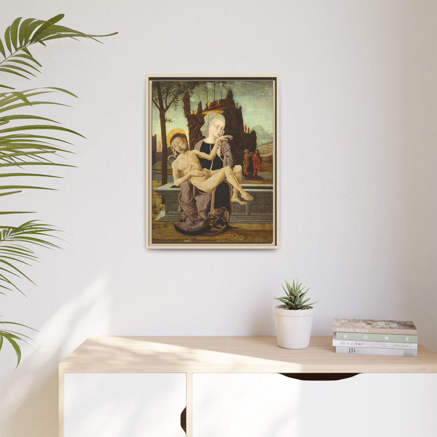 Pietà by Cosmè Tura (c. 1460). Matte. Framed Canvas.