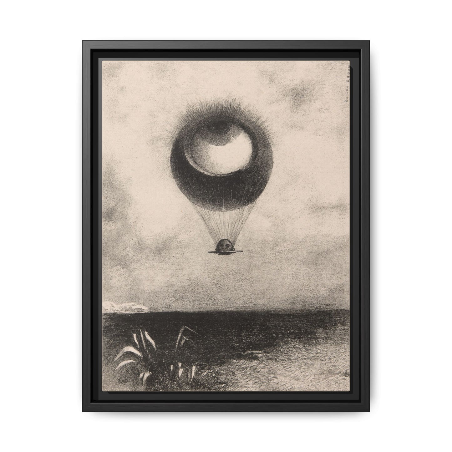 The Eye, Like a Strange Balloon Moves Towards Infinity – Odilon Redon, Paris. Matte. Framed canvas.