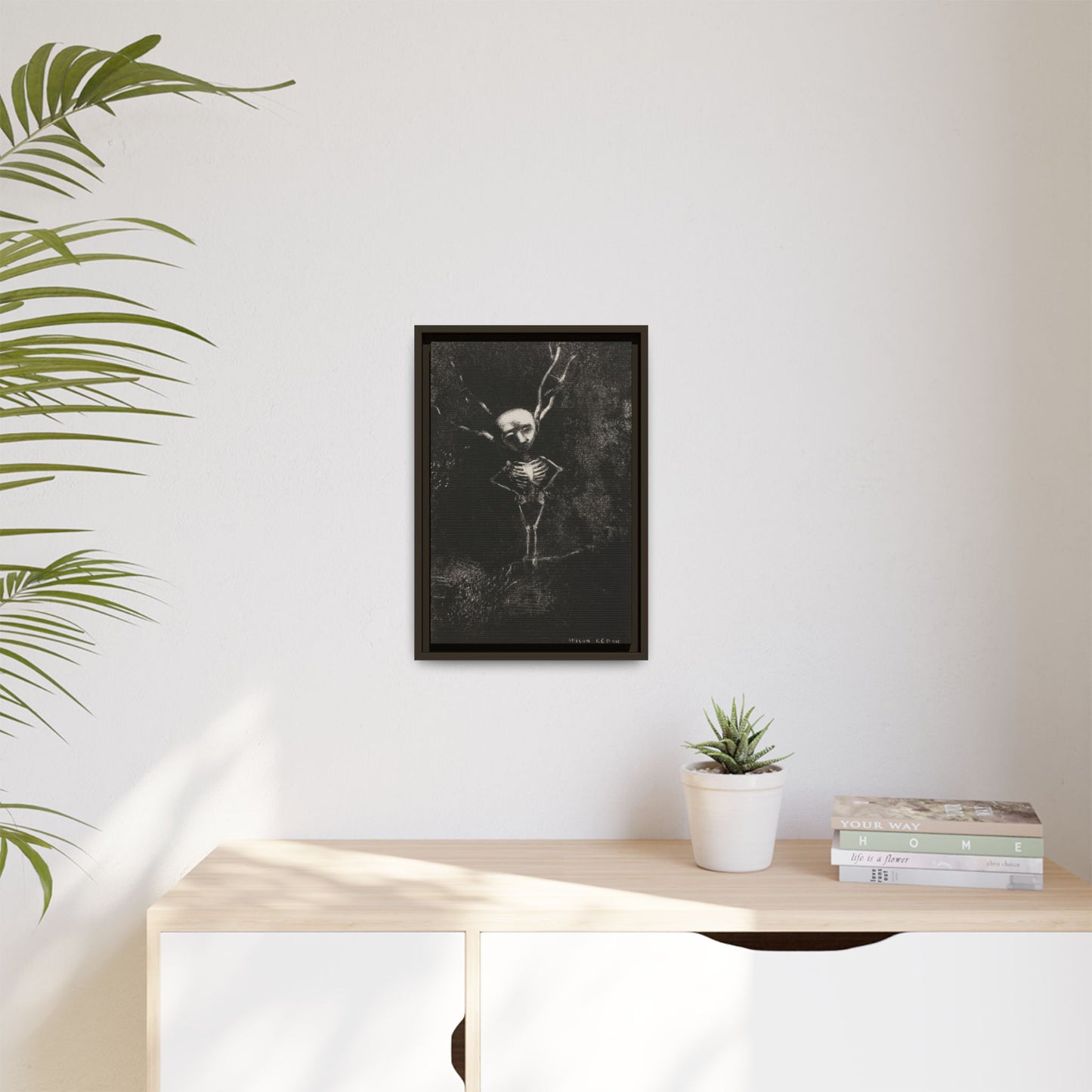 Dark Surreal Skeleton Art Print — Framed Matte Canvas