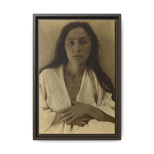 The Gaze of the Desert. Georgia O’Keeffe portrait. Matte. Framed canvas.