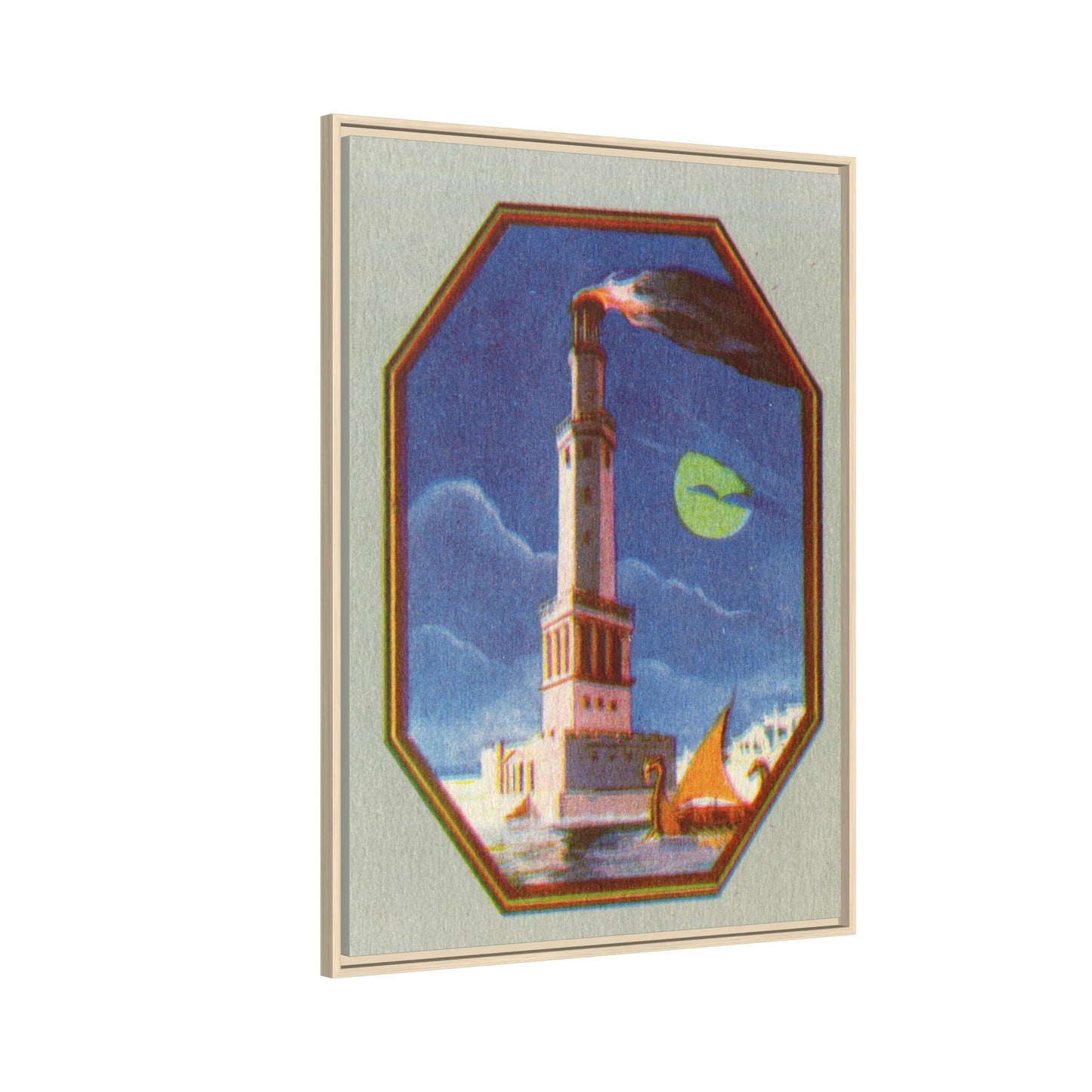 Le Phare d’Alexandrie – The Lighthouse of Alexandria. Matte. Framed canvas.