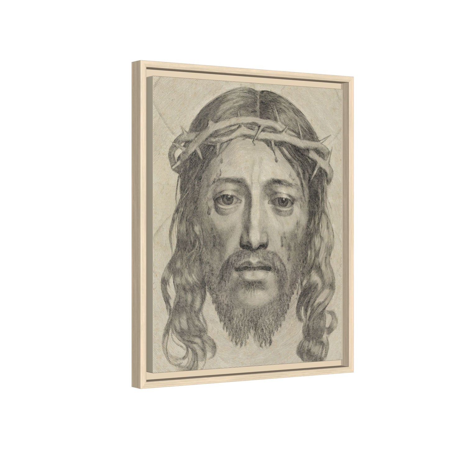 The Sudarium of Saint Veronica – Antique Engraving. Matte. Framed canvas.