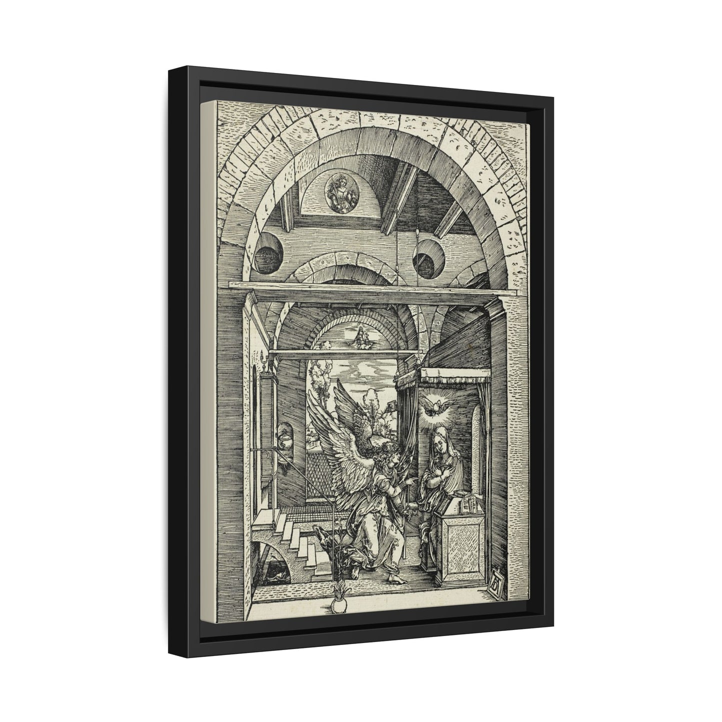 The Annunciation – From The Life of the Virgin. Matte. Renaissance. Framed canvas.