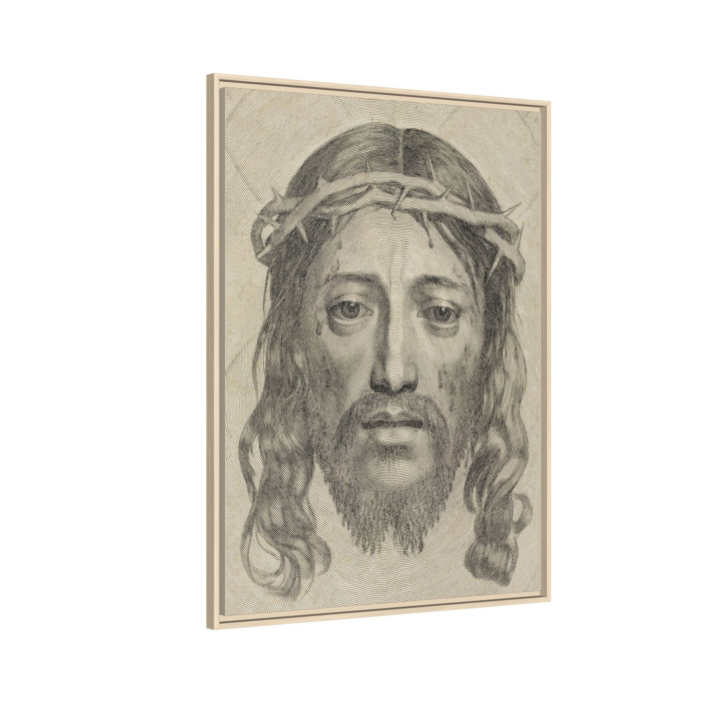 The Sudarium of Saint Veronica – Antique Engraving. Matte. Framed canvas.
