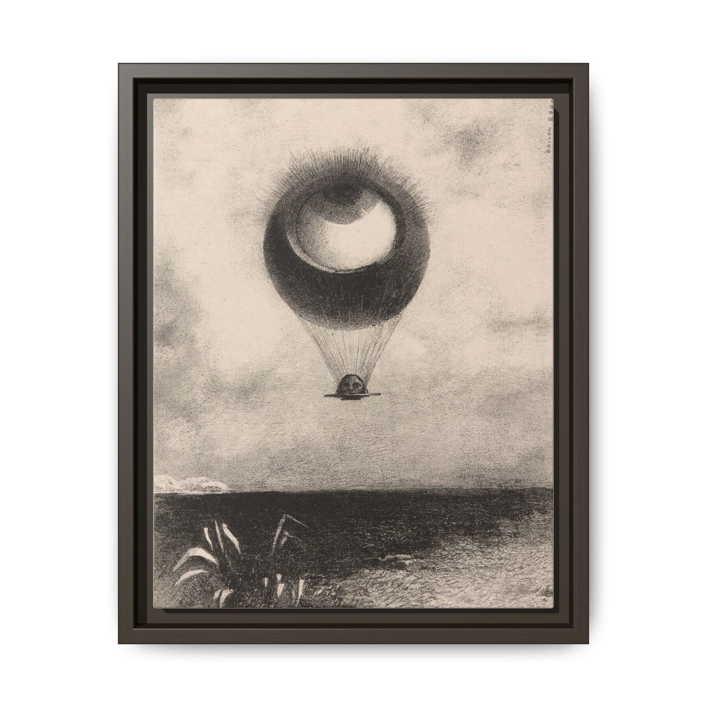 The Eye, Like a Strange Balloon Moves Towards Infinity – Odilon Redon, Paris. Matte. Framed canvas.