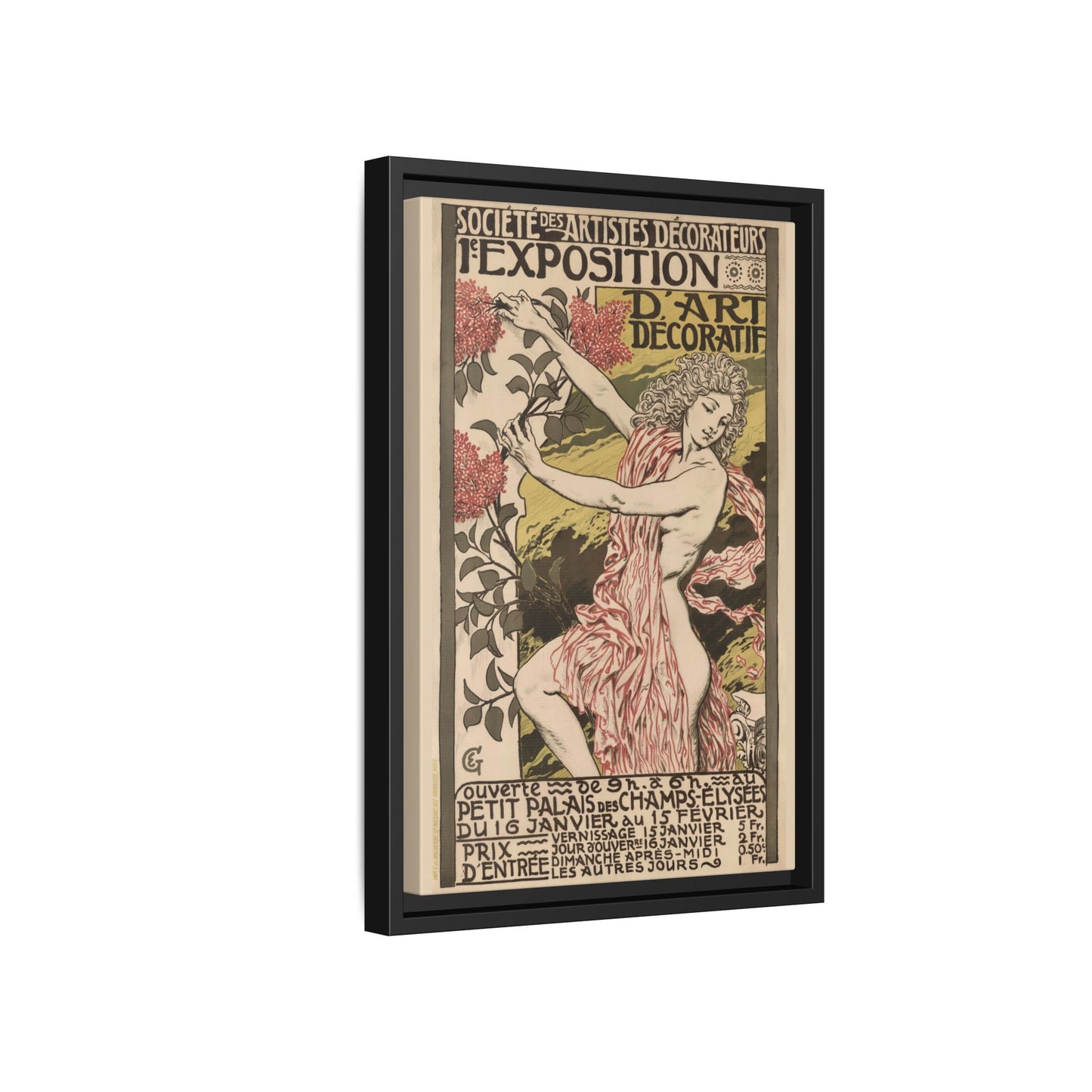 1re Exposition d’Art Décoratif Poster (Société des Artistes Décorateurs, 1912). Matte. Framed Canvas.