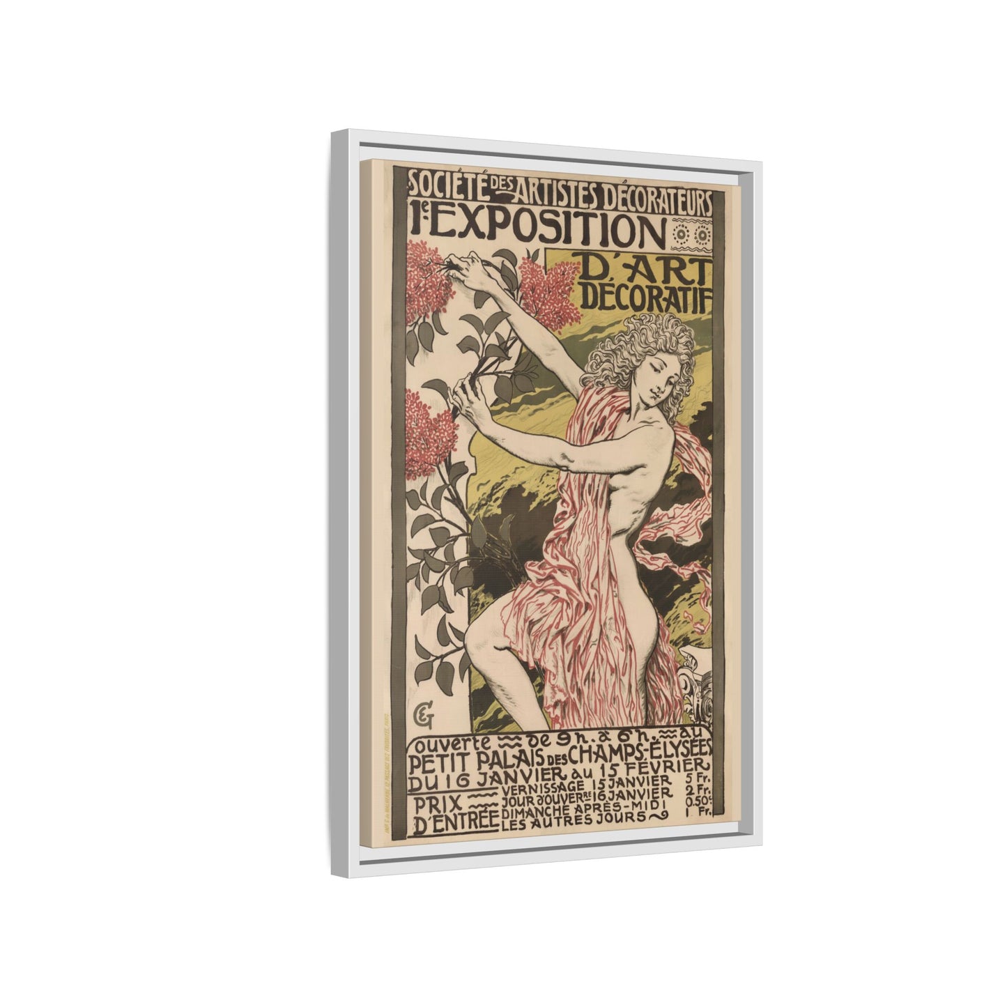 1re Exposition d’Art Décoratif Poster (Société des Artistes Décorateurs, 1912). Matte. Framed Canvas.