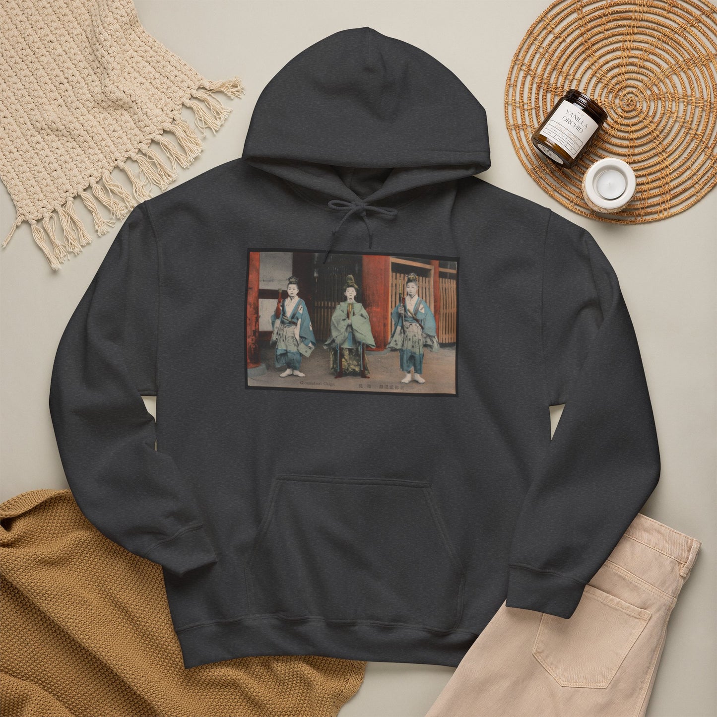 Authentic Gion Matsuri Chigo Vintage Postcard Print | Early 1900s Kyoto Shinto Ritual | Print Hoodie
